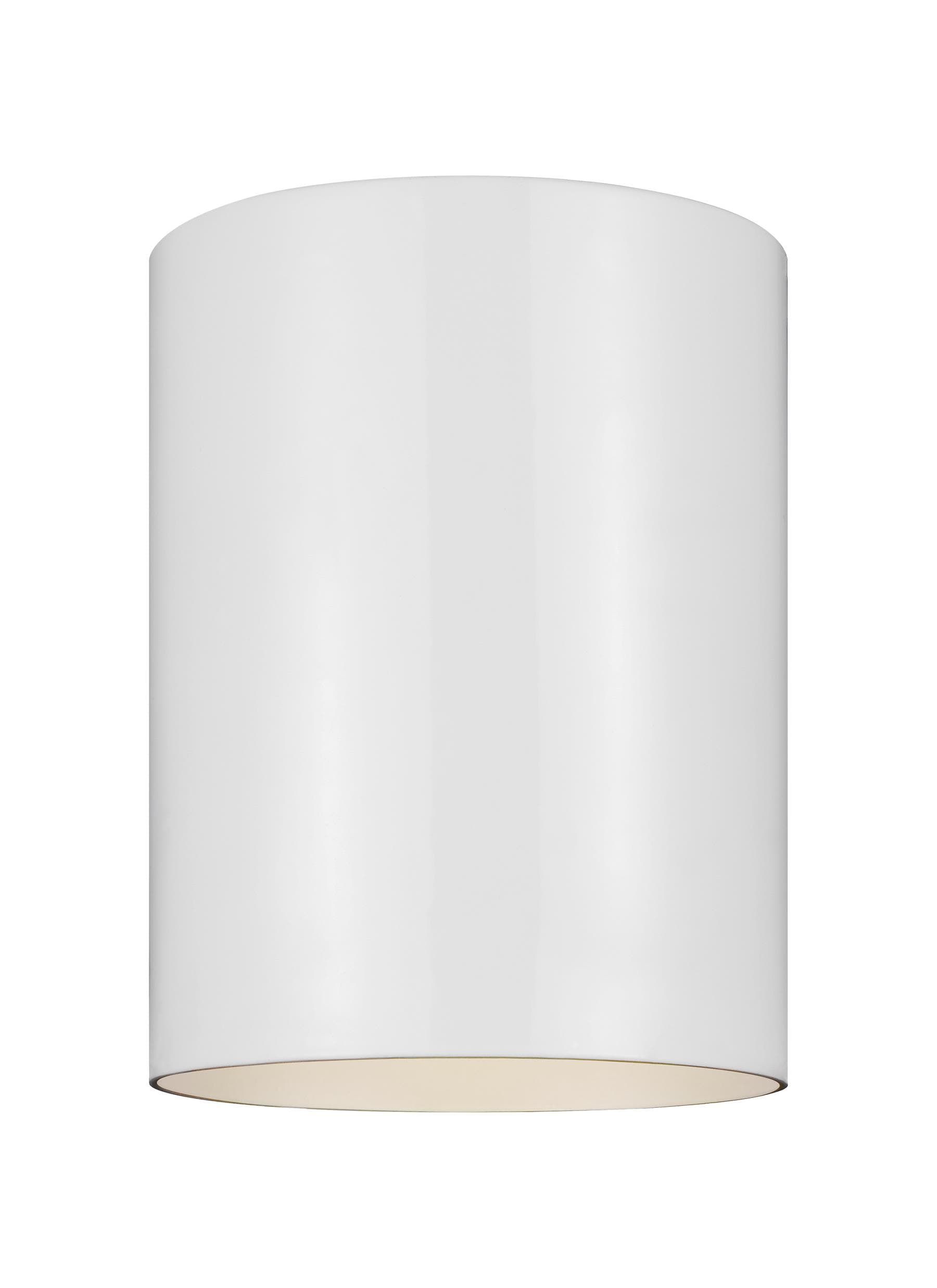 Transitional White Aluminum LED Outdoor Flush Mount
