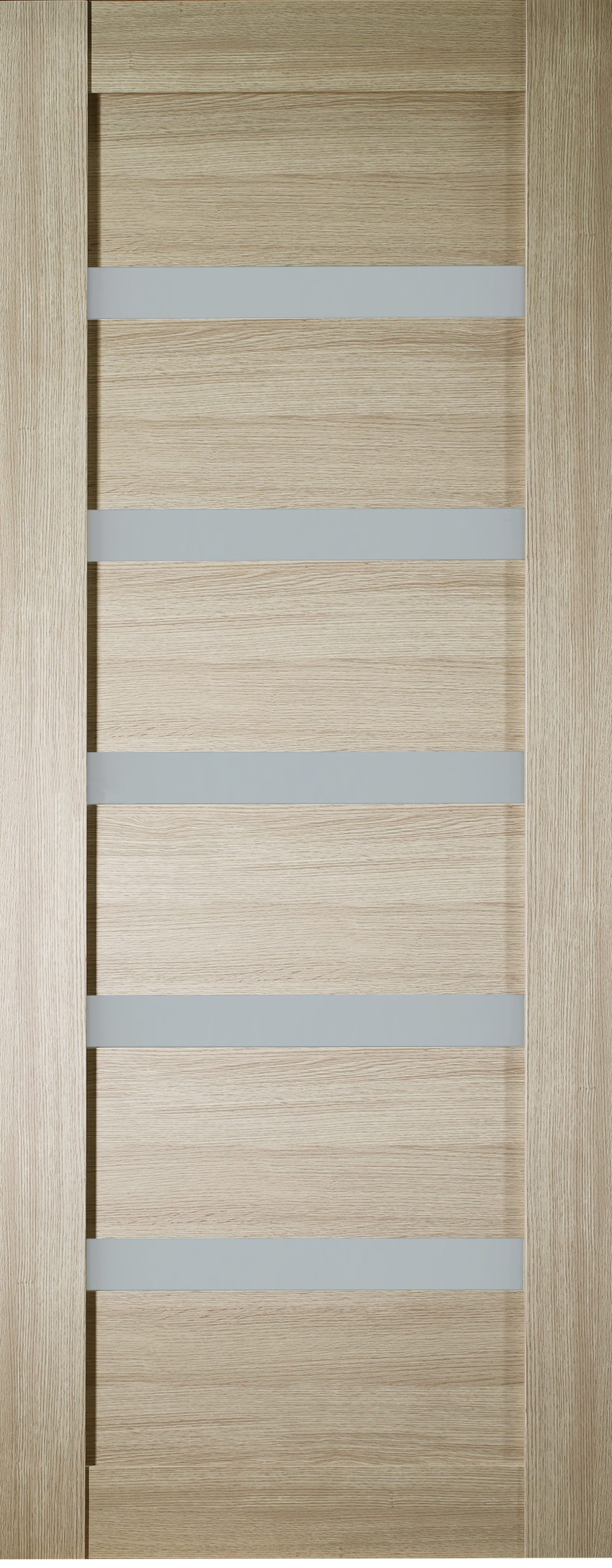 Beige Pine Solid Core Door with Frosted Glass Panels