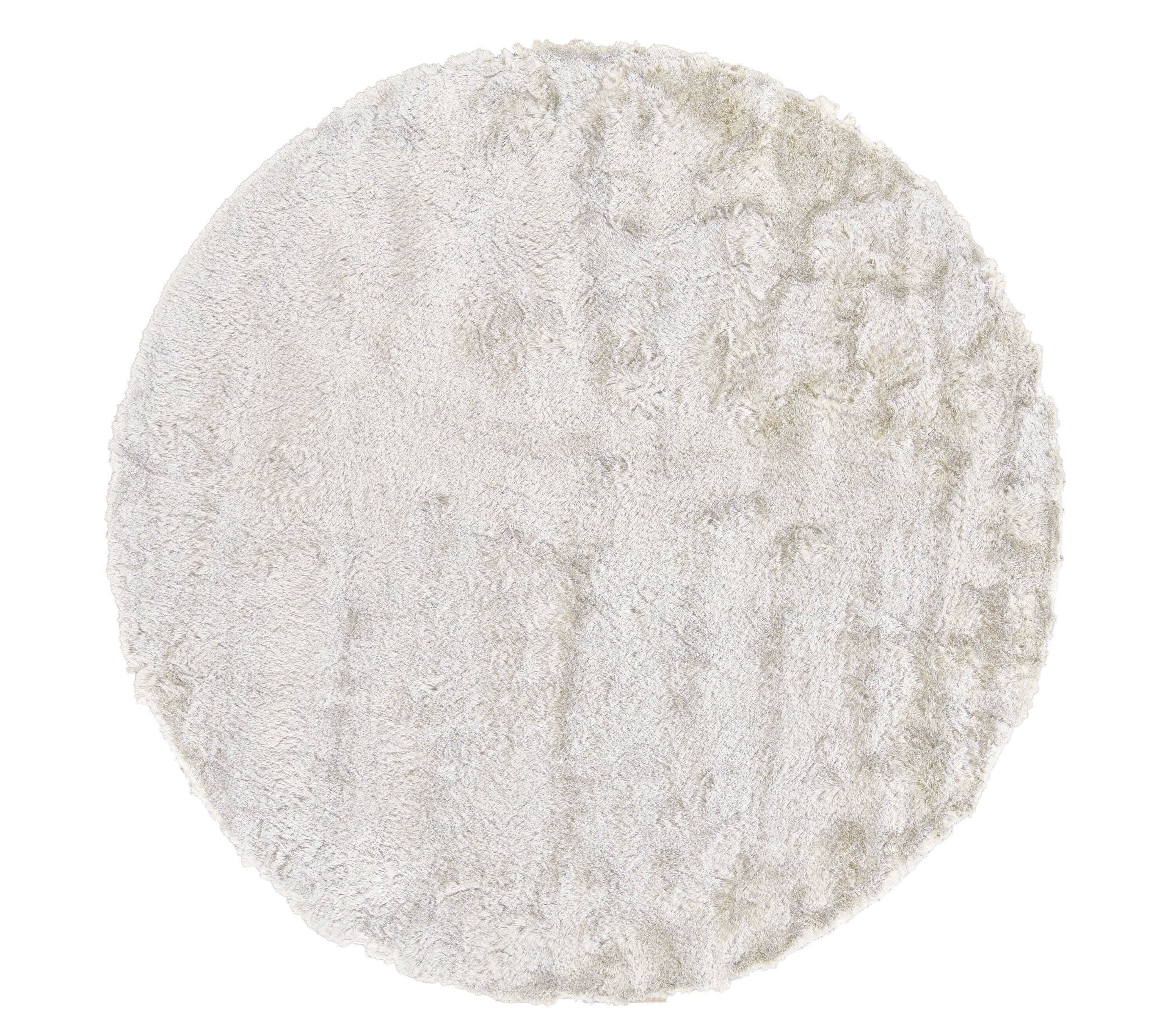 Freya 10' Round White Tufted Shag Area Rug