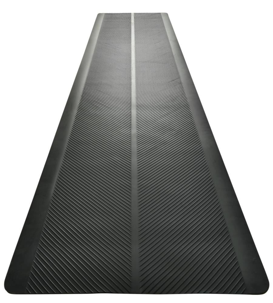 Black Rubber Outdoor Utility Runner Mat, 27.5" x 7.5"