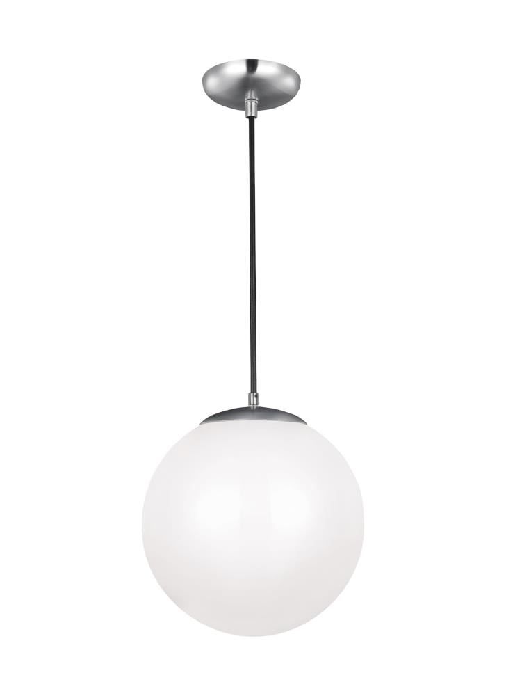 Eco-Friendly Satin Aluminum Globe Pendant with White Glass Diffuser