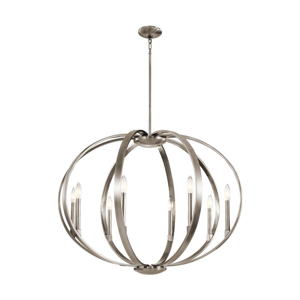 Elata Classic Pewter 8-Light Transitional Ceiling Chandelier