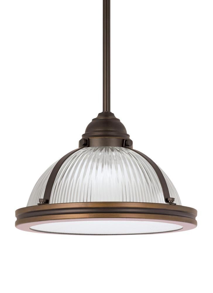 Autumn Bronze 10" LED Pendant with Clear Textured Glass Shade