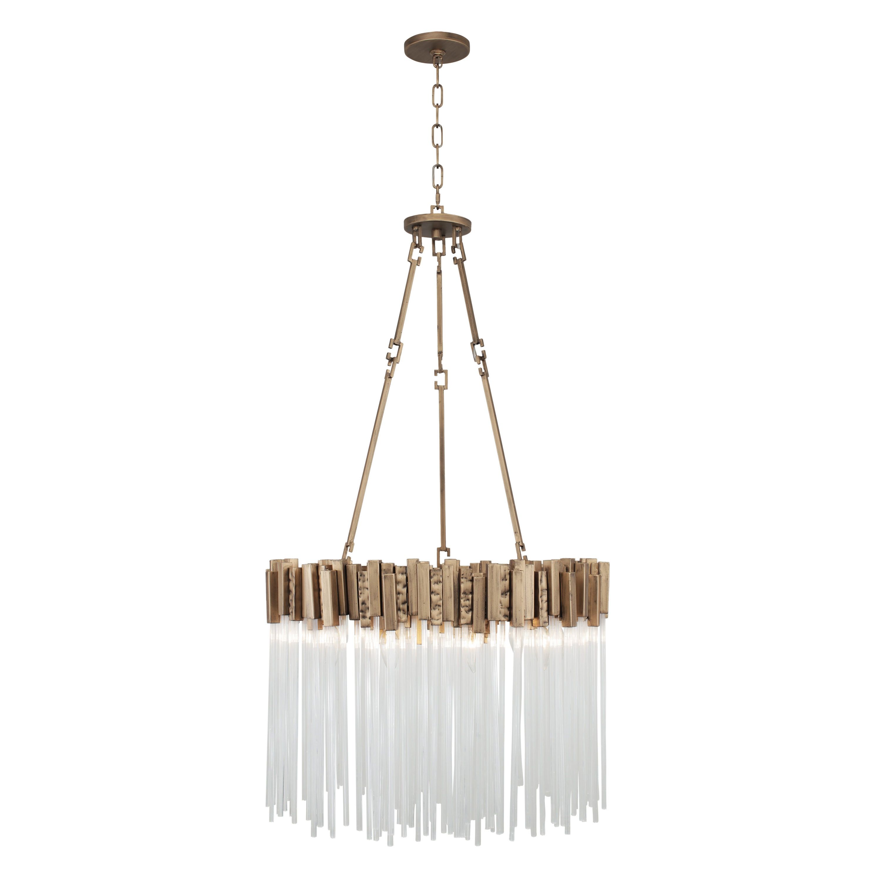 Havana Gold 6-Light Glass Pendant Chandelier