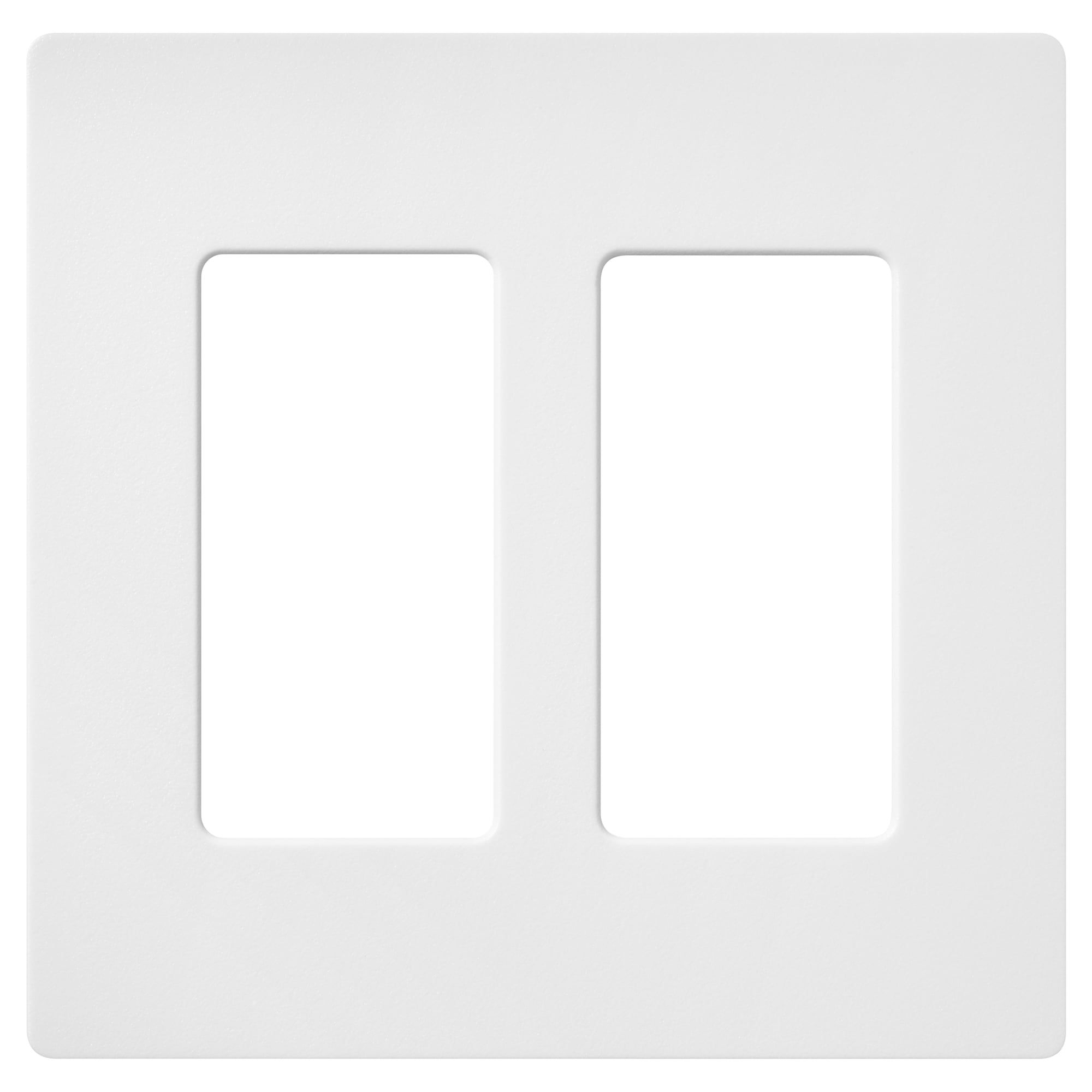 Claro 2 Gang Snow White Satin Wall Plate