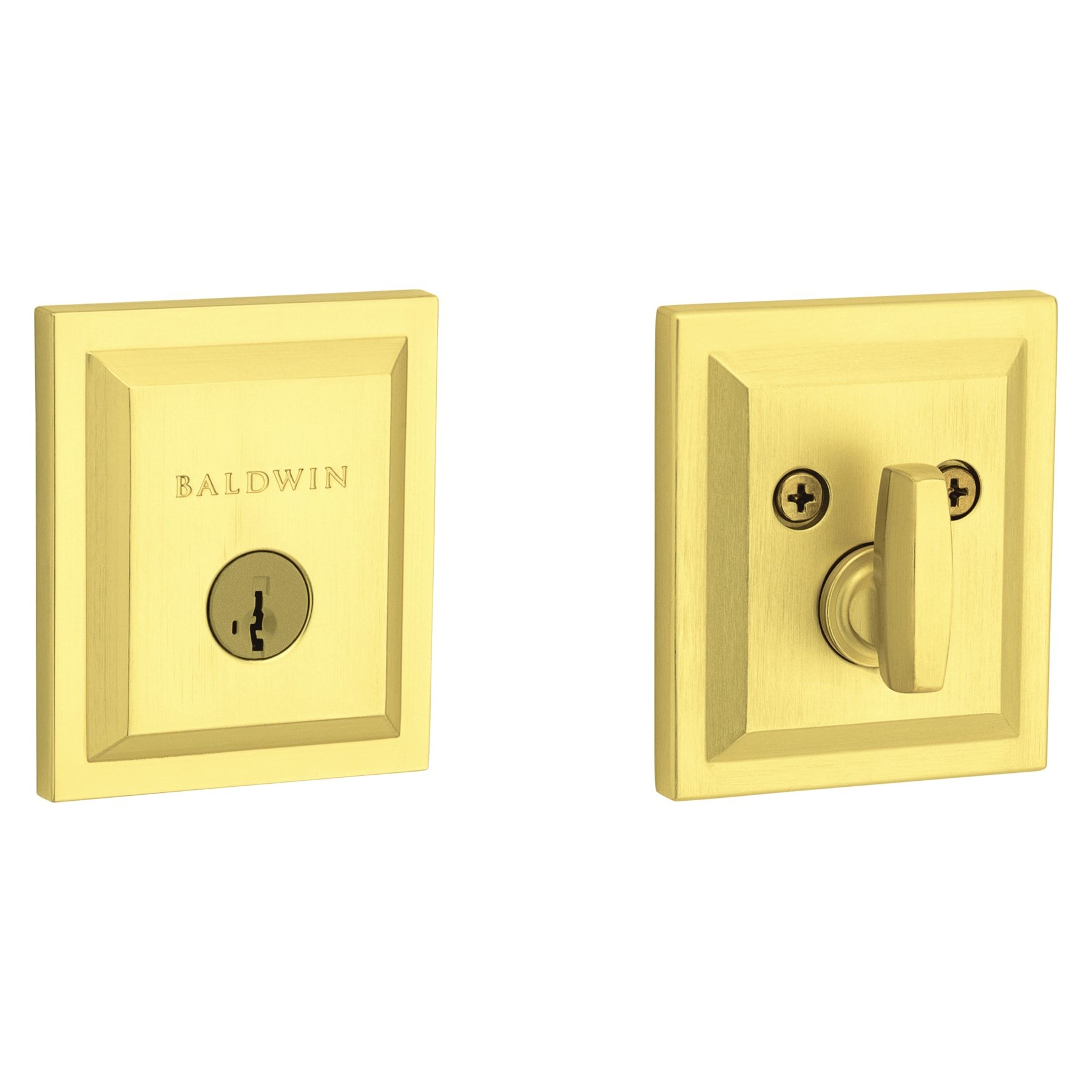 Prestige Satin Brass Low Profile Single Cylinder Deadbolt