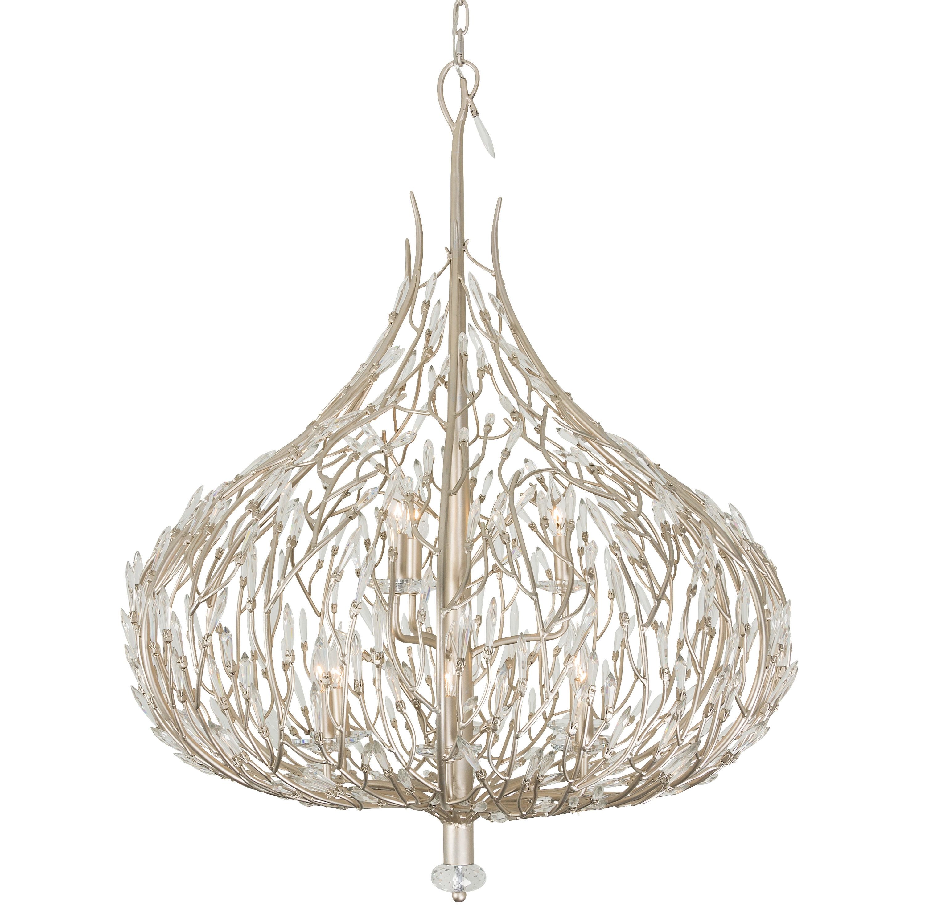 Gold Dust Crystal Pendant Light with Incandescent Bulbs