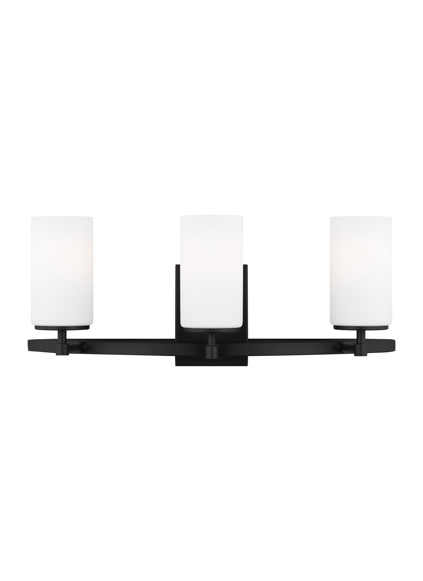 Alturas Midnight Black 3-Light LED Bath Fixture with Etched Glass