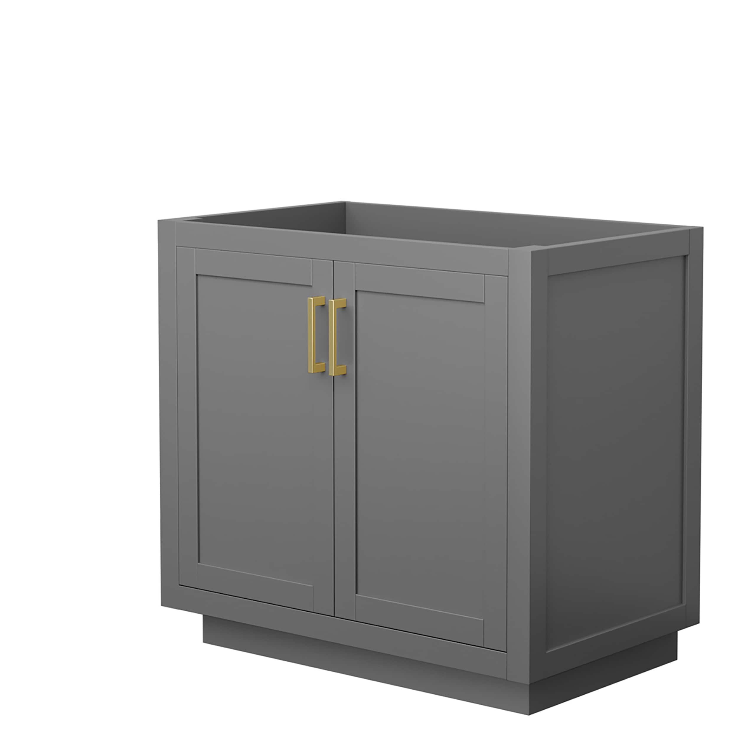 Miranda 36-Inch Dark Gray Bathroom Vanity with Brushed Gold Trim