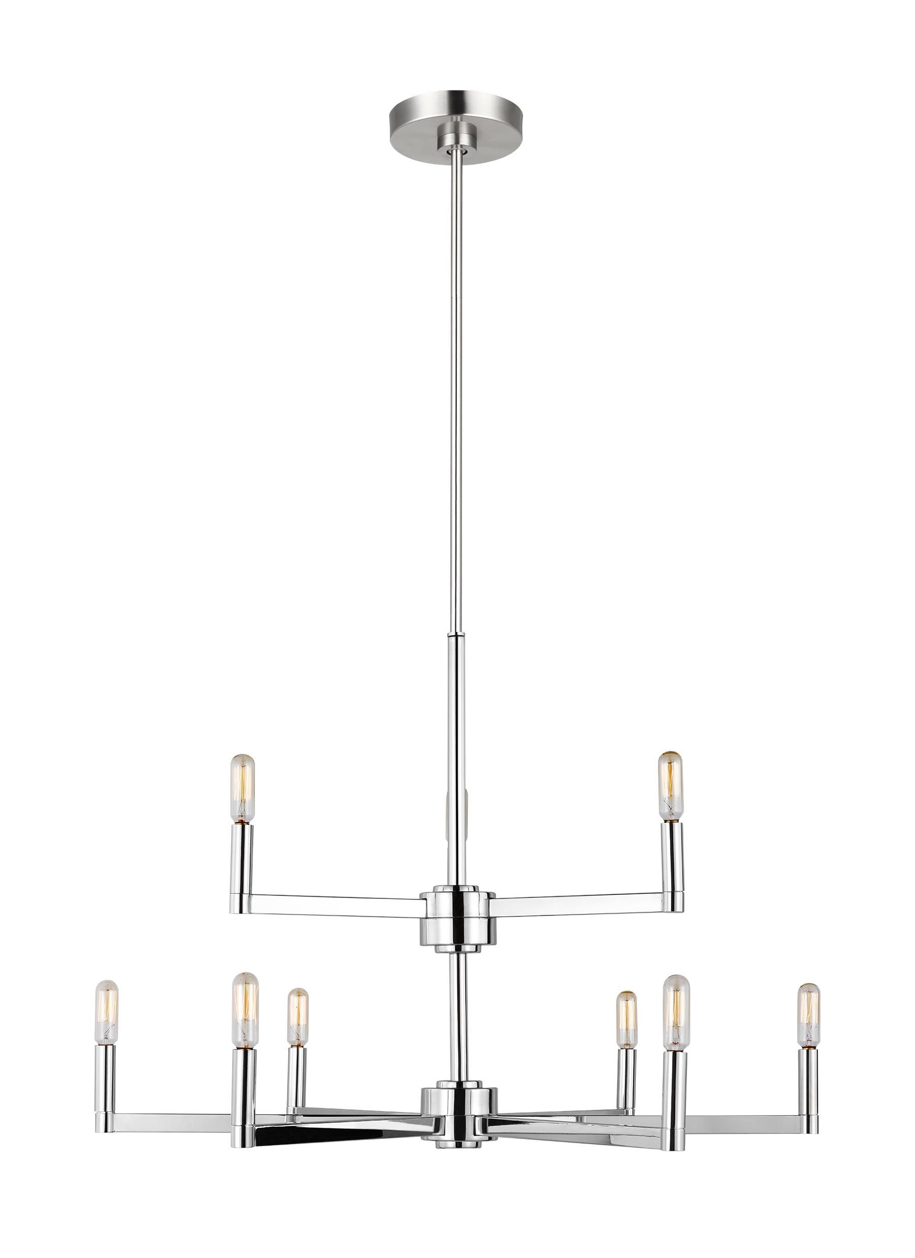 Fullton 9-Light Chrome Incandescent Chandelier with Clear Silver Wire