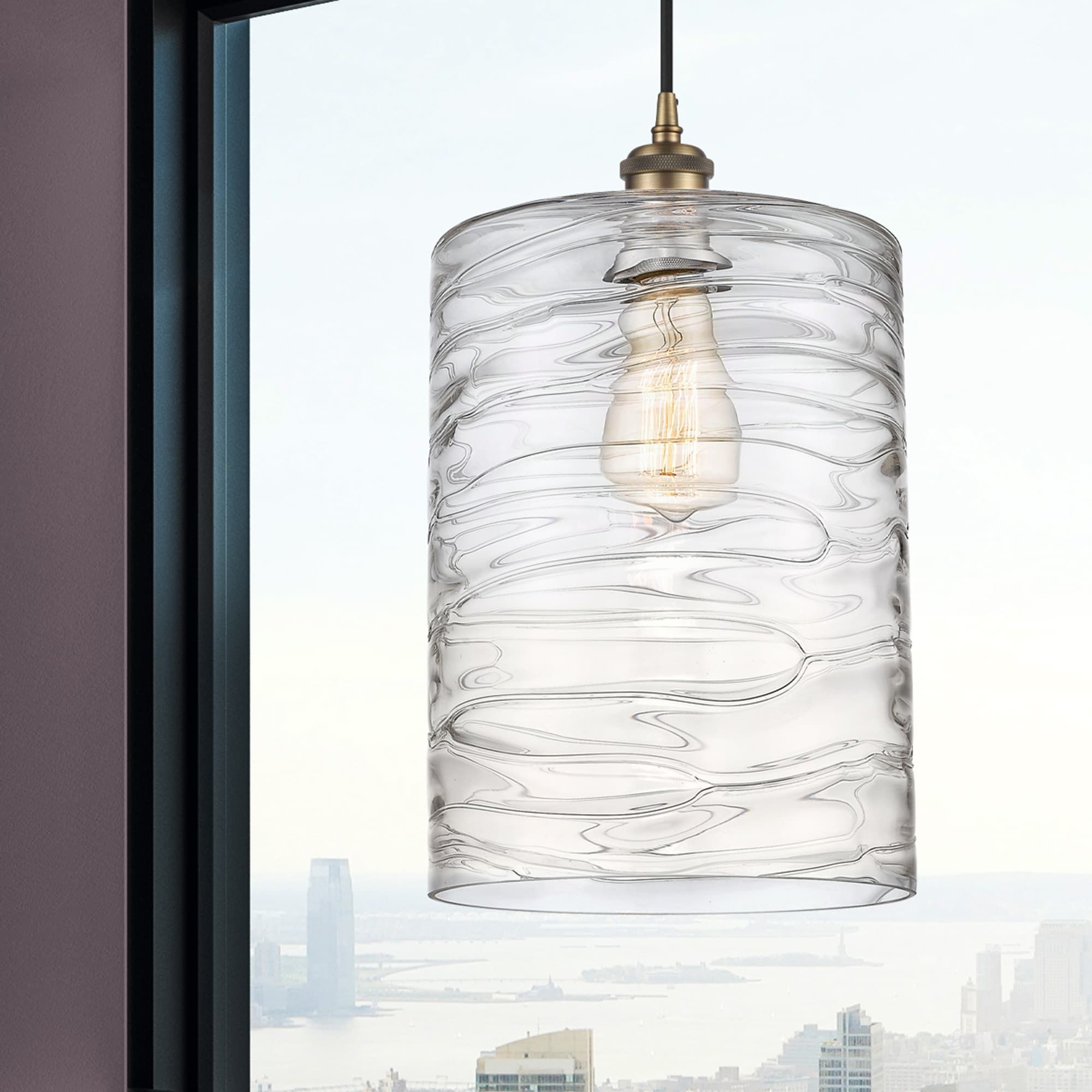 Ballston 14" Brushed Brass Mini Pendant with Glass Shade