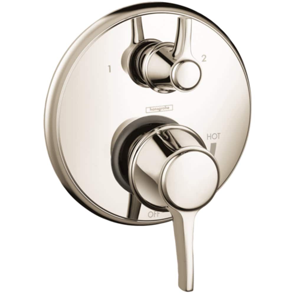 Modern Polished Nickel Wall-Mounted Shower Trim with Lever Handle