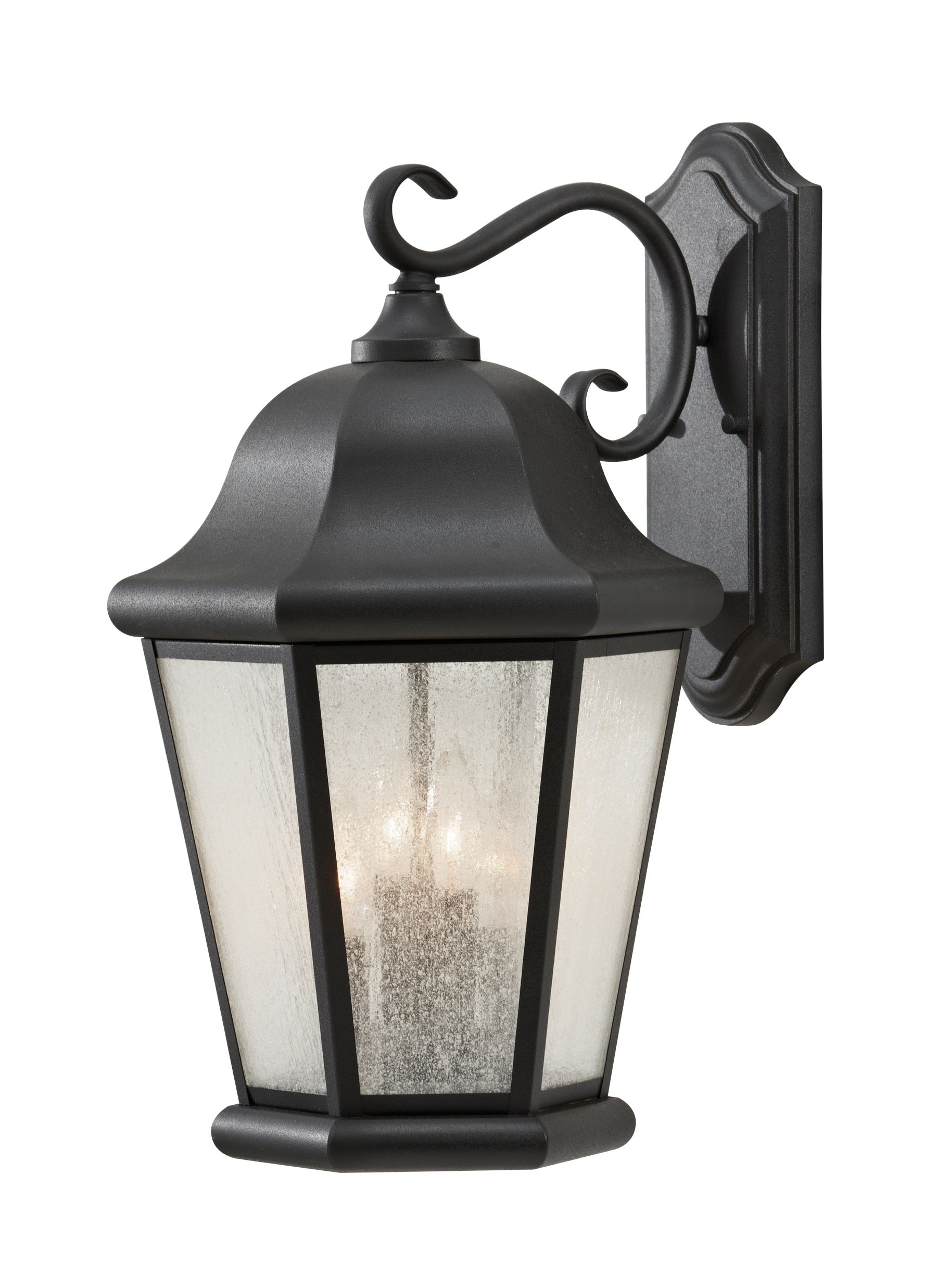 Martinsville Black Extra Large Outdoor Wall Lantern with Clear Seeded Glass