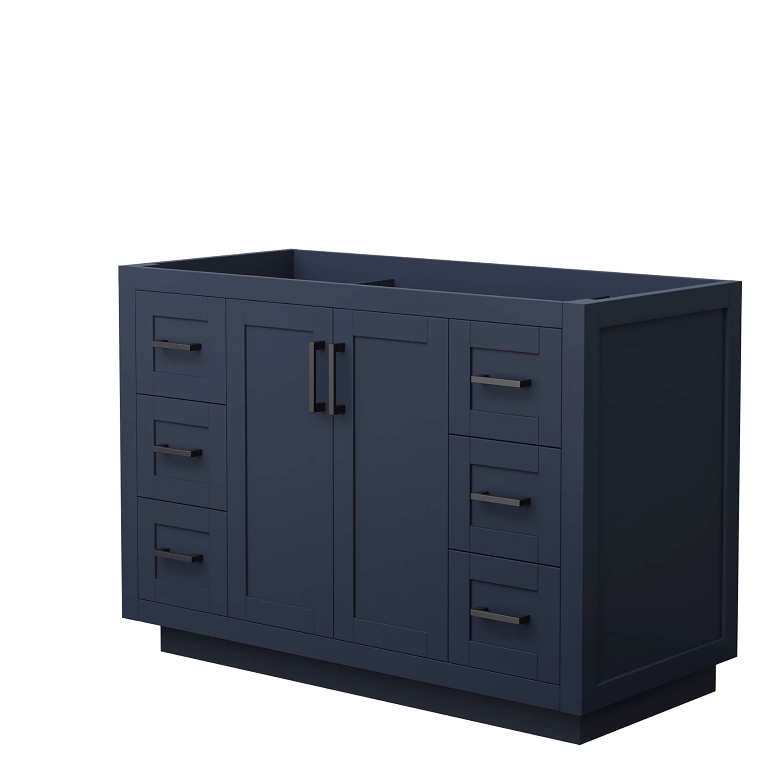 Miranda 48-Inch Dark Blue Matte Black Trim Freestanding Bathroom Vanity
