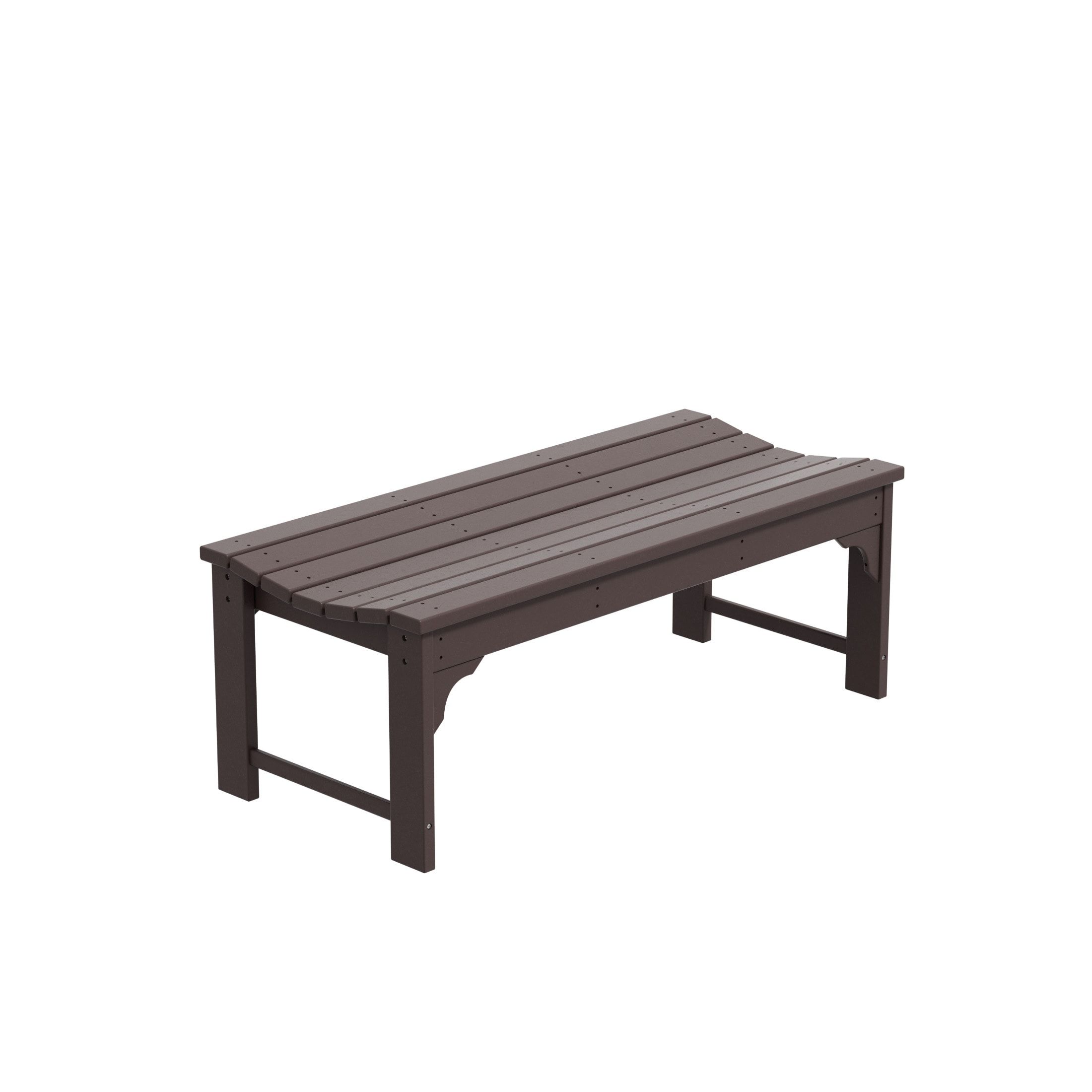 Laguna 46" Dark Brown HDPE Backless Garden Bench