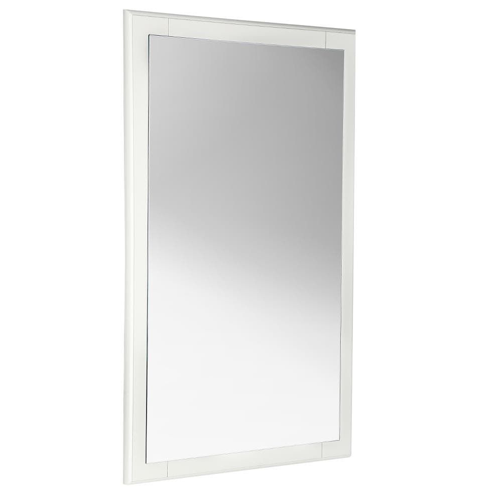Elegant Antique White Carved Wood 20"x32" Bathroom Vanity Mirror