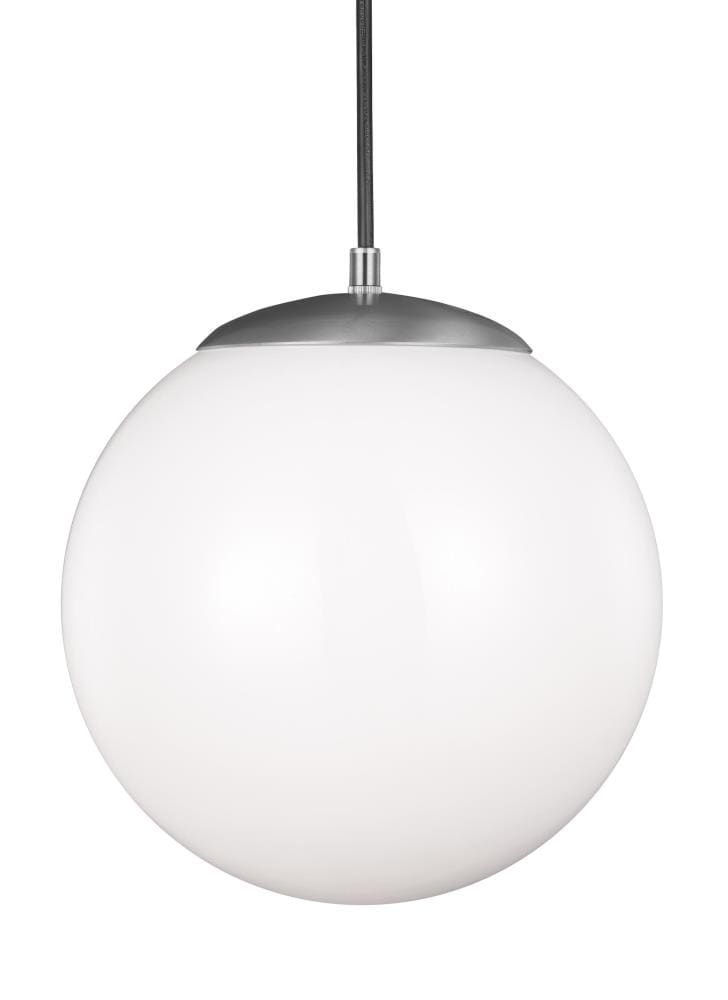 Leo Satin Aluminum Globe Pendant Light with White Glass Diffuser