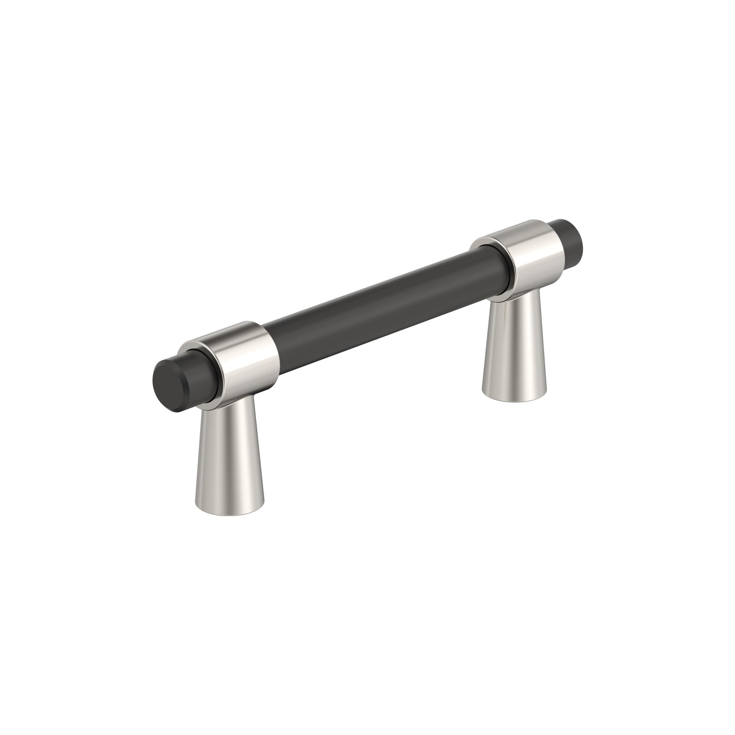 3" Matte Black and Polished Nickel Bar Pull