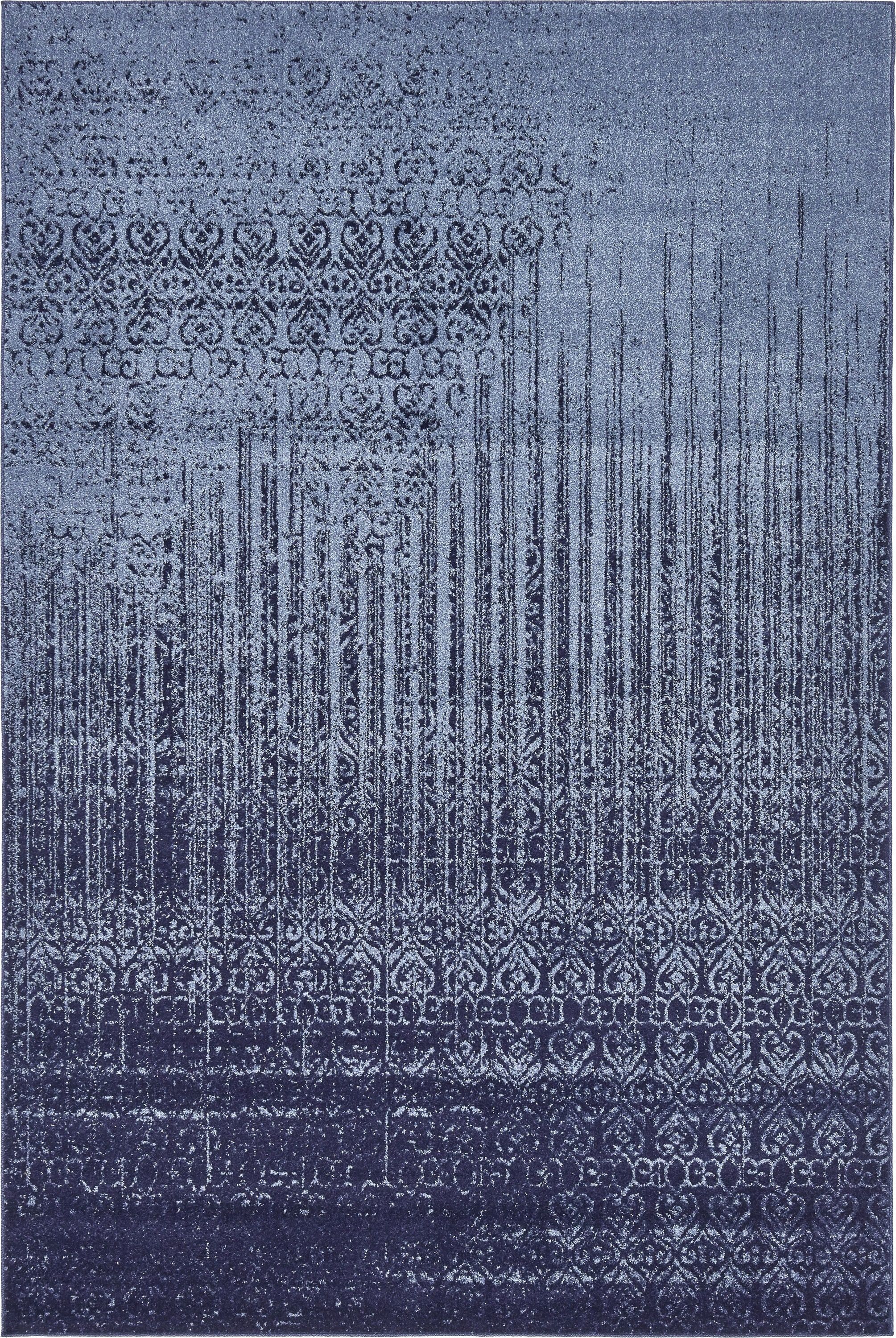 Blue Tufted Rectangular 6' x 9' Synthetic Area Rug