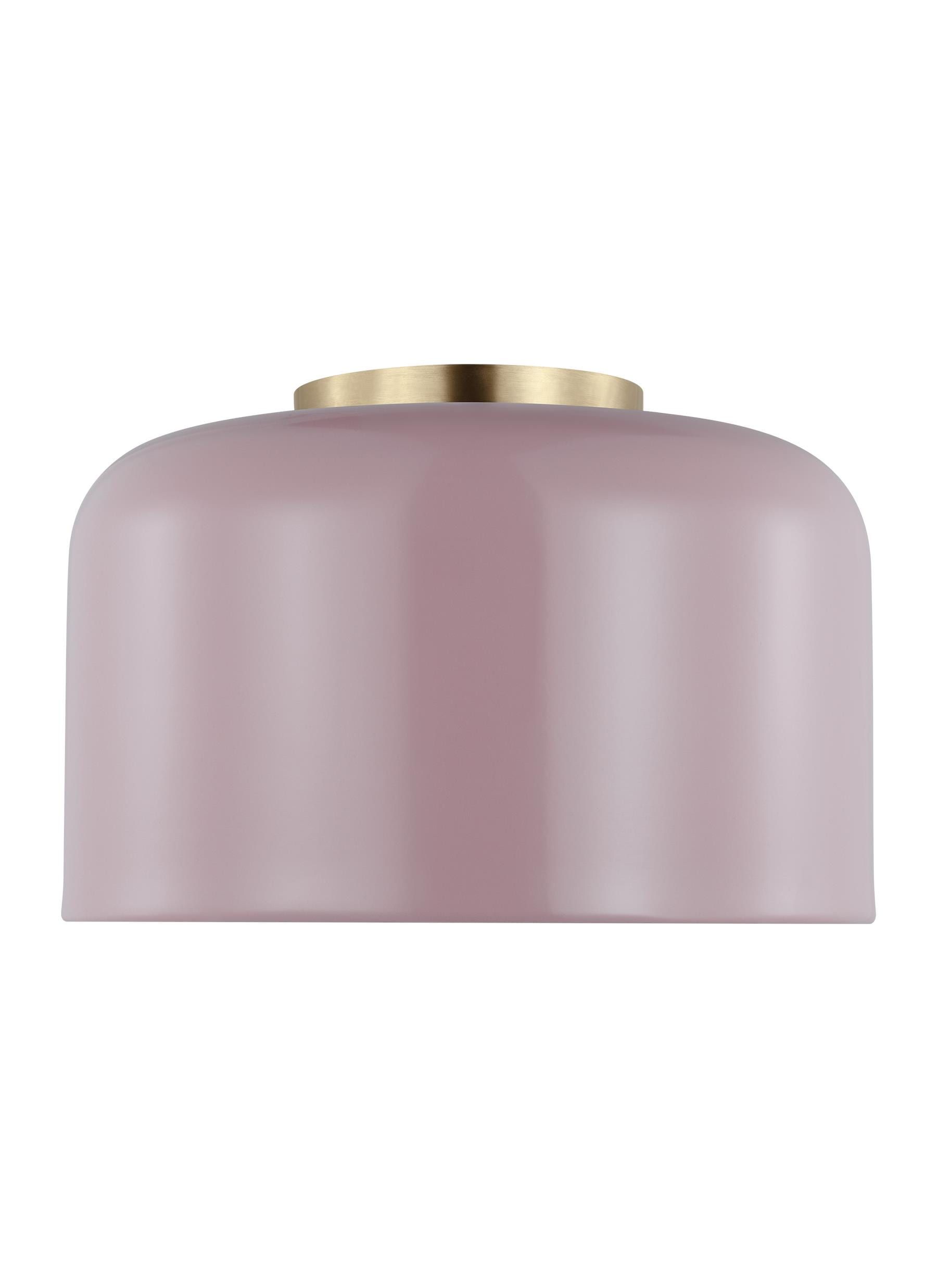 Rose Brass and Glass 10.75" Flush Mount Ceiling Light