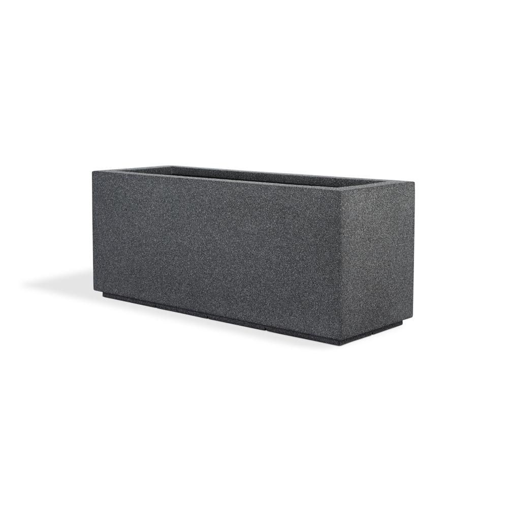 Gray Granite Extra Large Polymer Outdoor Rectangular Planter