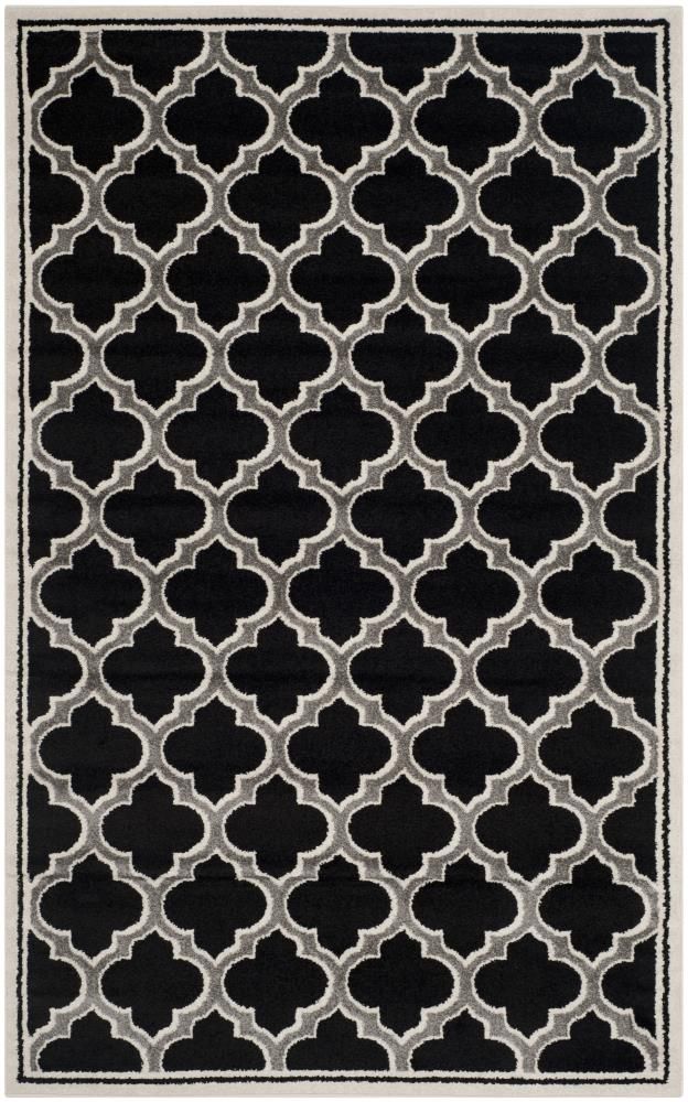 Anthracite & Ivory Handmade Synthetic 6' x 9' Easy-Care Area Rug