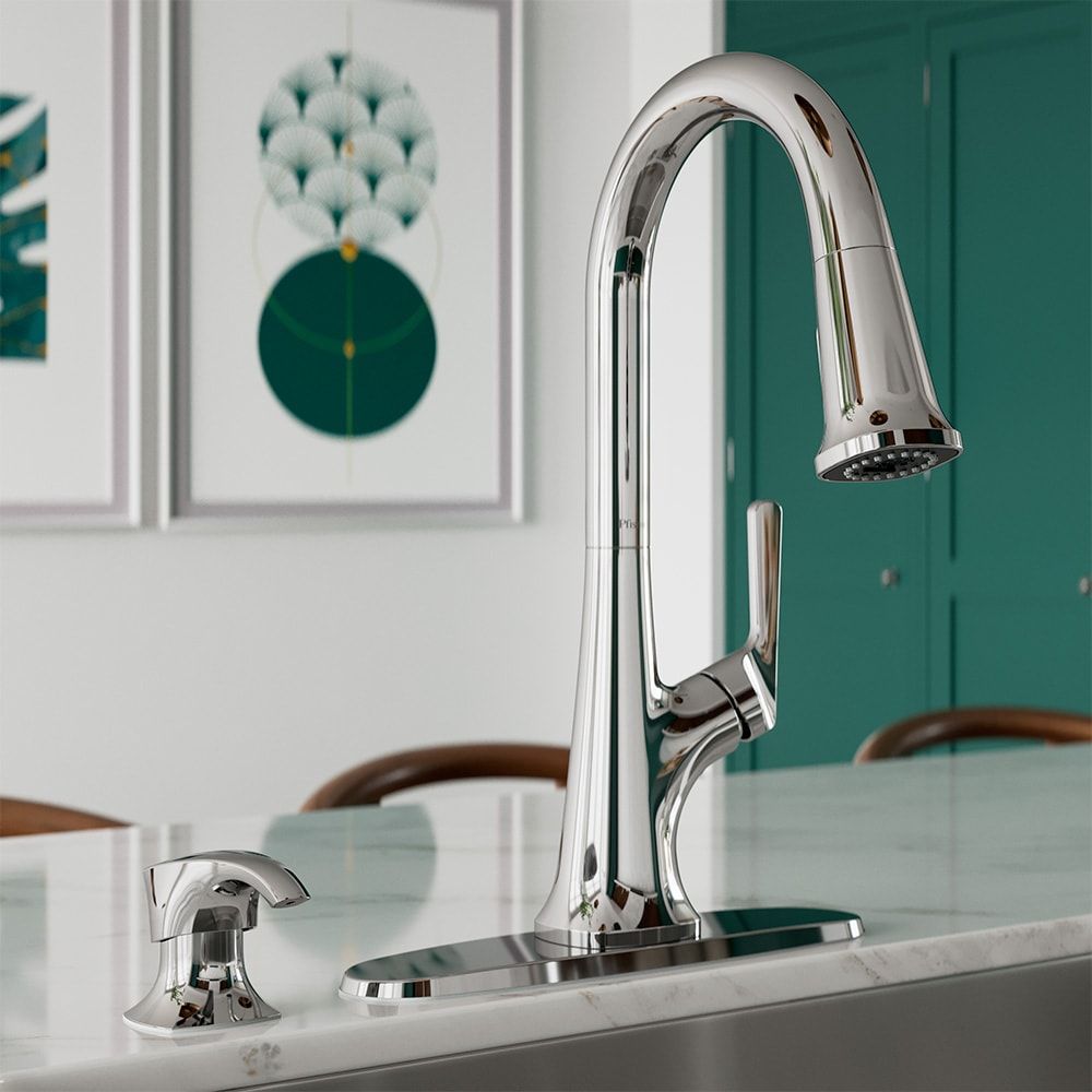Ridgeline Polished Chrome Single Handle Pull-down Kitchen Faucet with Sprayer