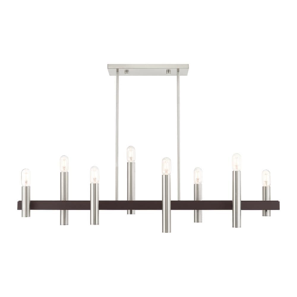 Helsinki 8-Light Brushed Nickel and Bronze Chandelier