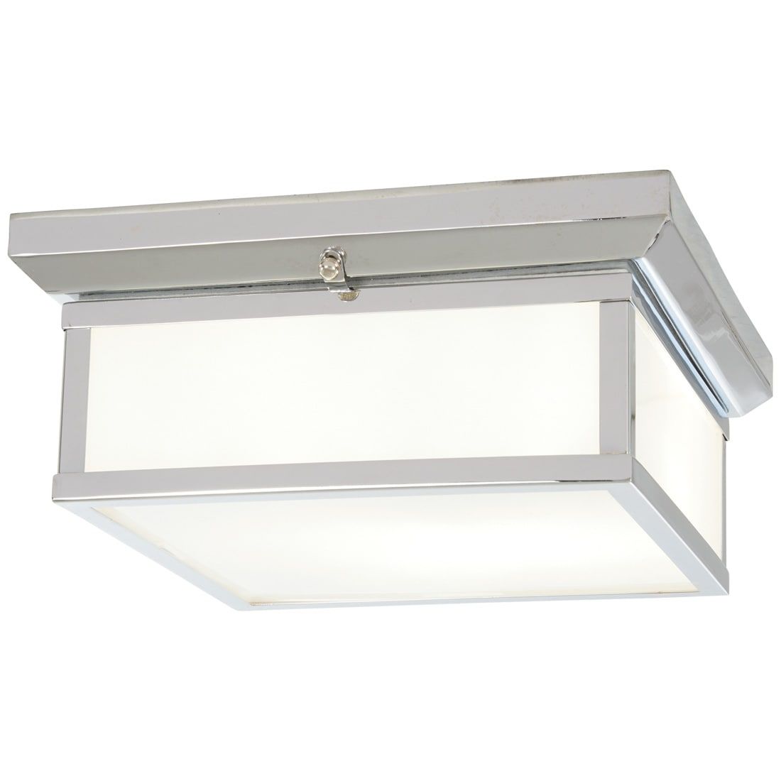 Elegance Chrome 2-Light Flush Mount with Etched White Glass