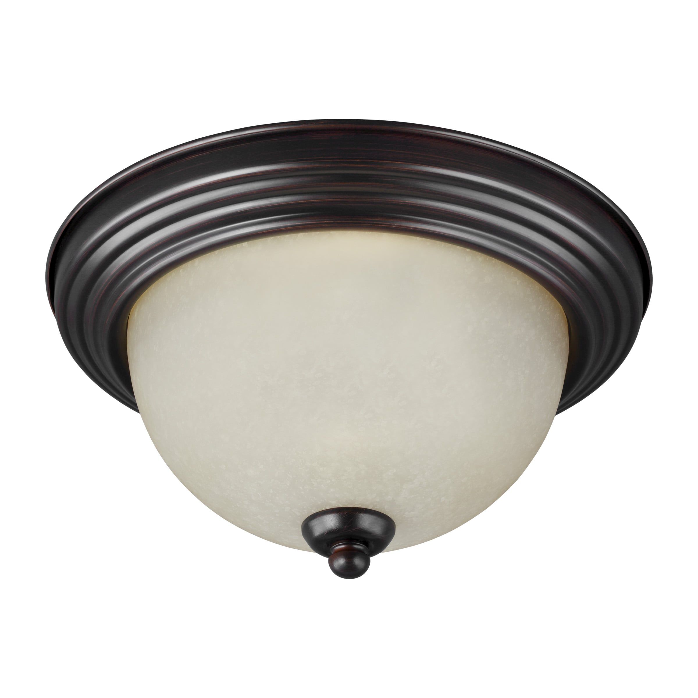 Geary Bronze 3-Light LED Flush Mount with Amber Scavo Glass