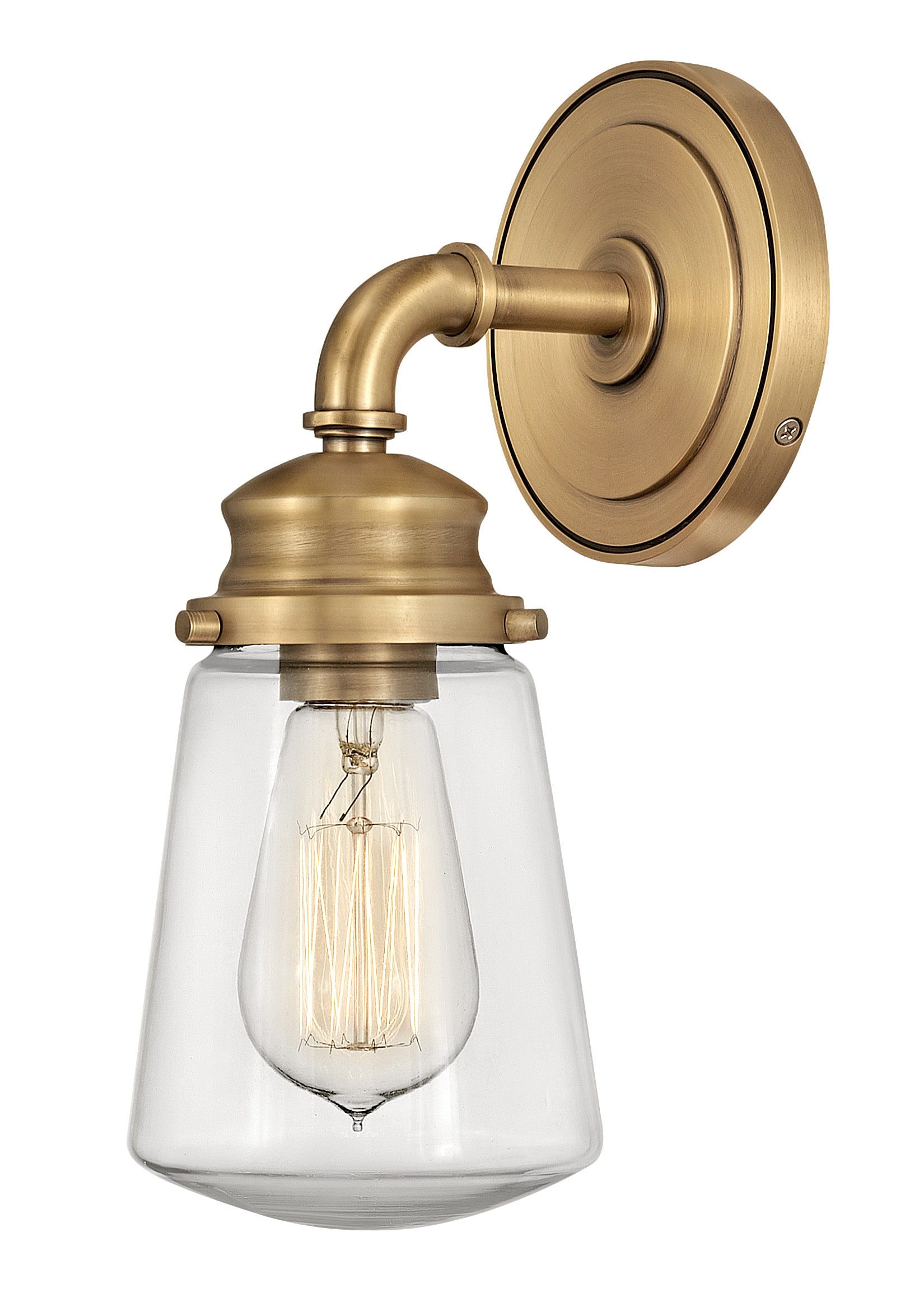 Heritage Brass Dimmable Outdoor Wall Light with Clear Glass