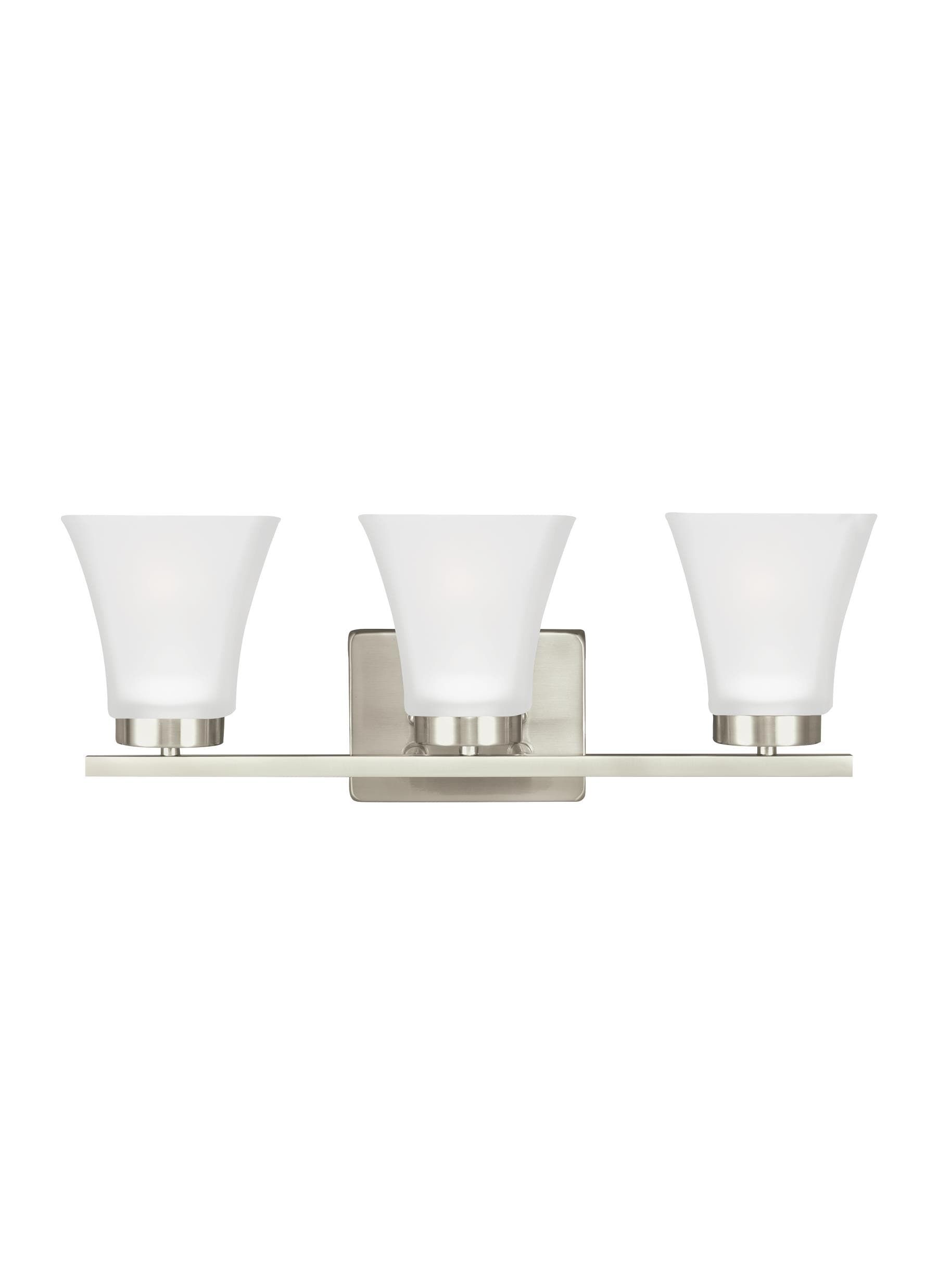 Brushed Nickel 3-Light LED Wall Bath Fixture