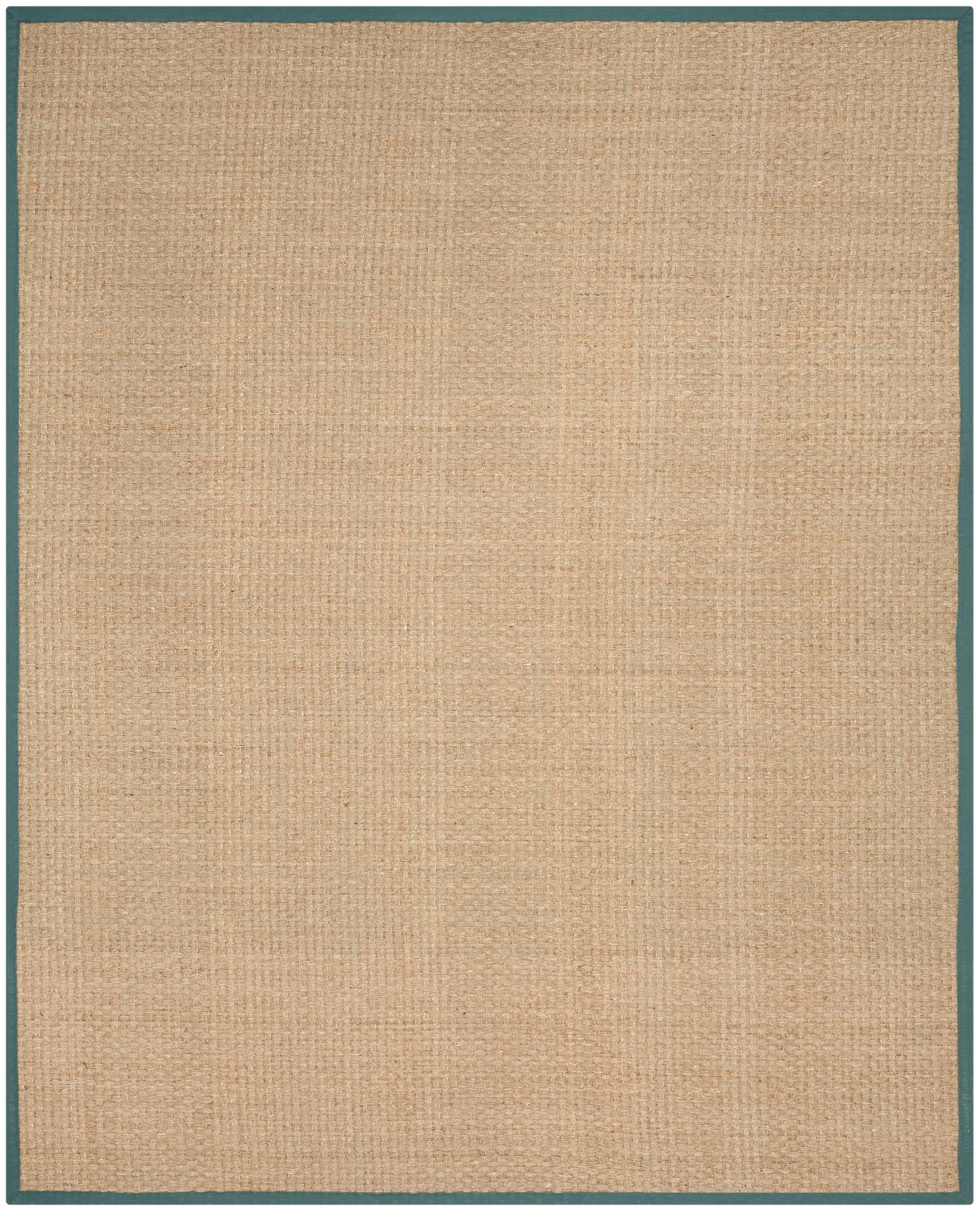 Natural and Light Blue Flat Woven Reversible Cotton Rug