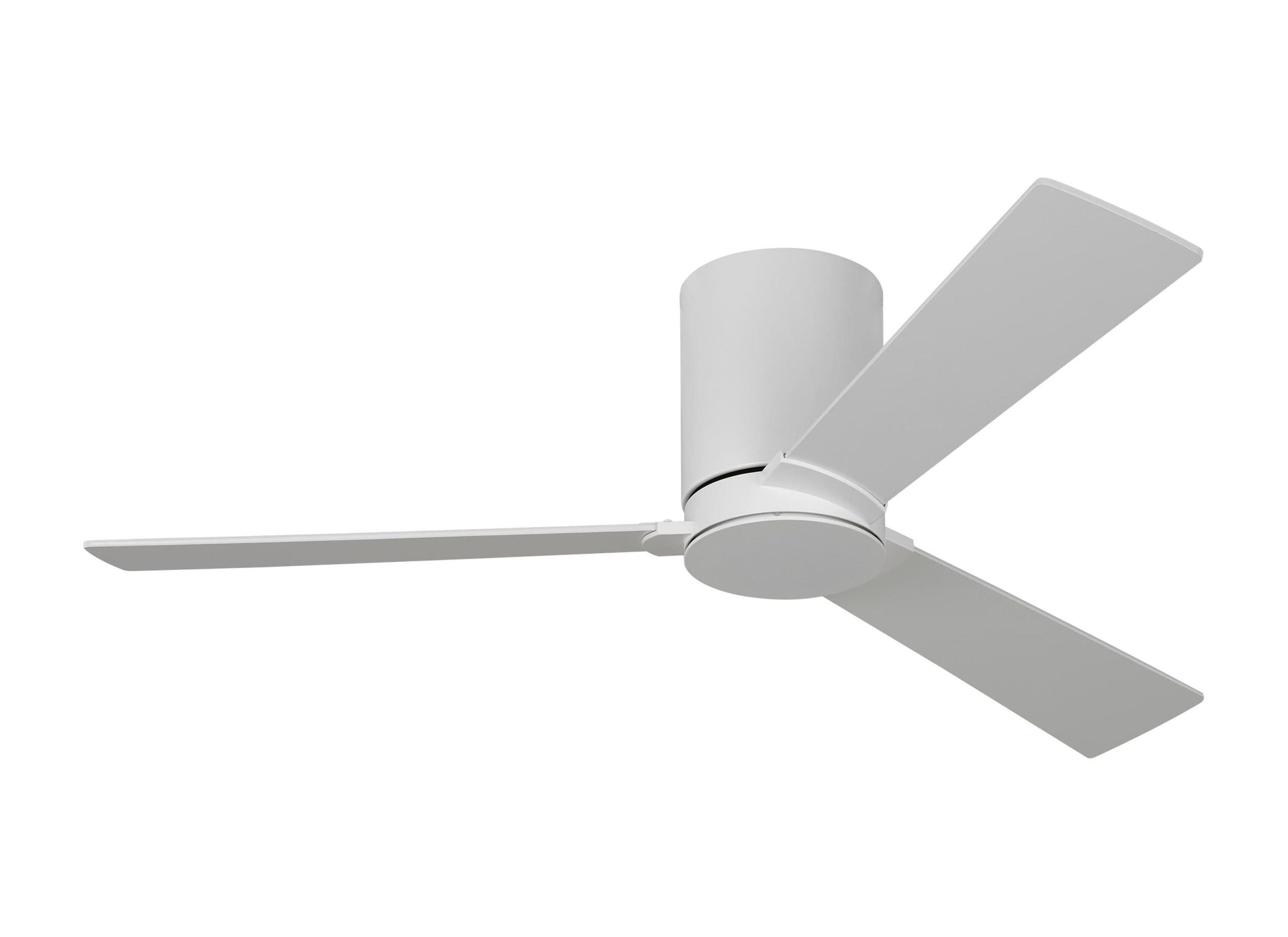 Matte White Low Profile Ceiling Fan with Remote and Lighting