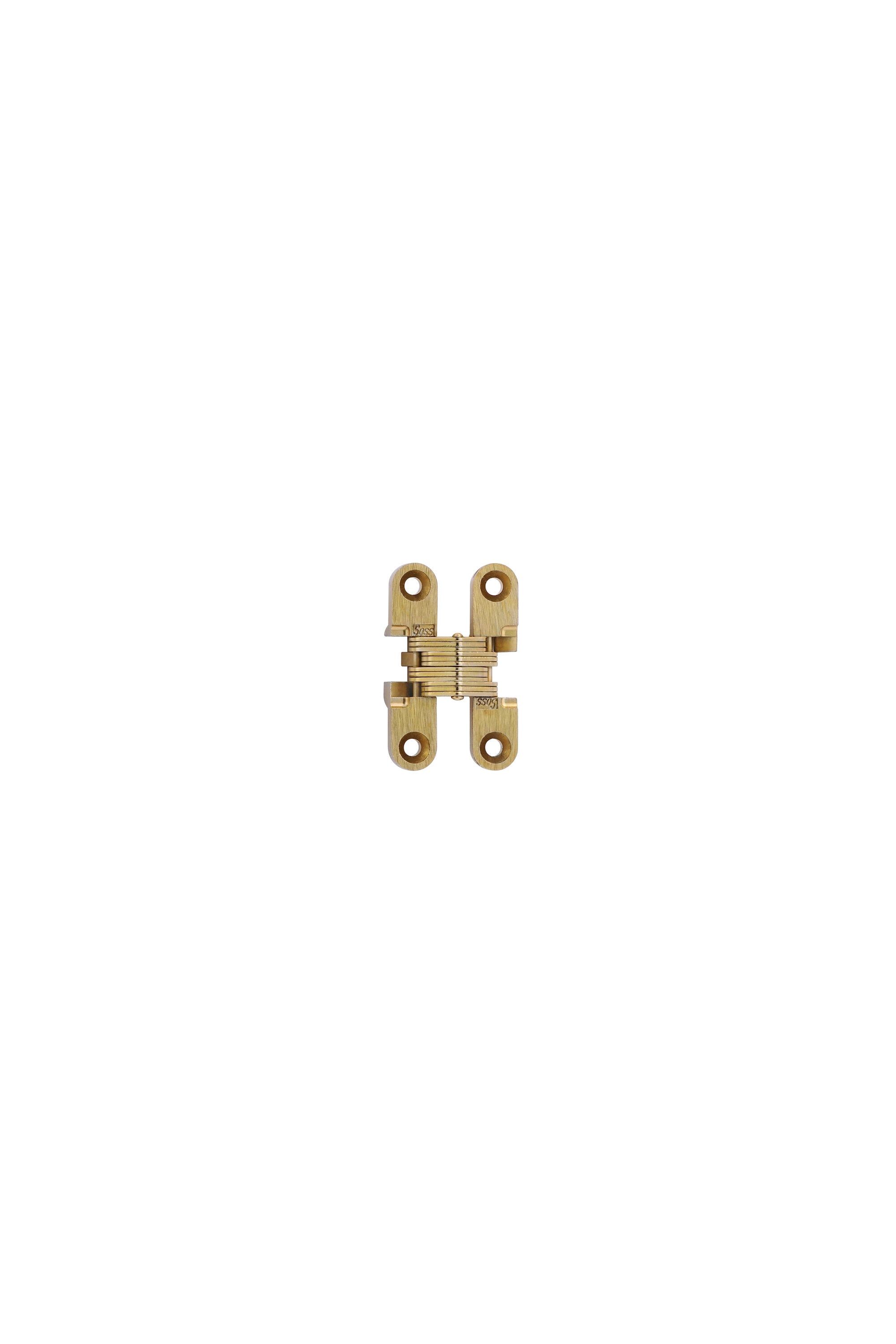 Satin Brass Zinc Invisible Cabinet Hinges, 1-11/16" Leaf Height