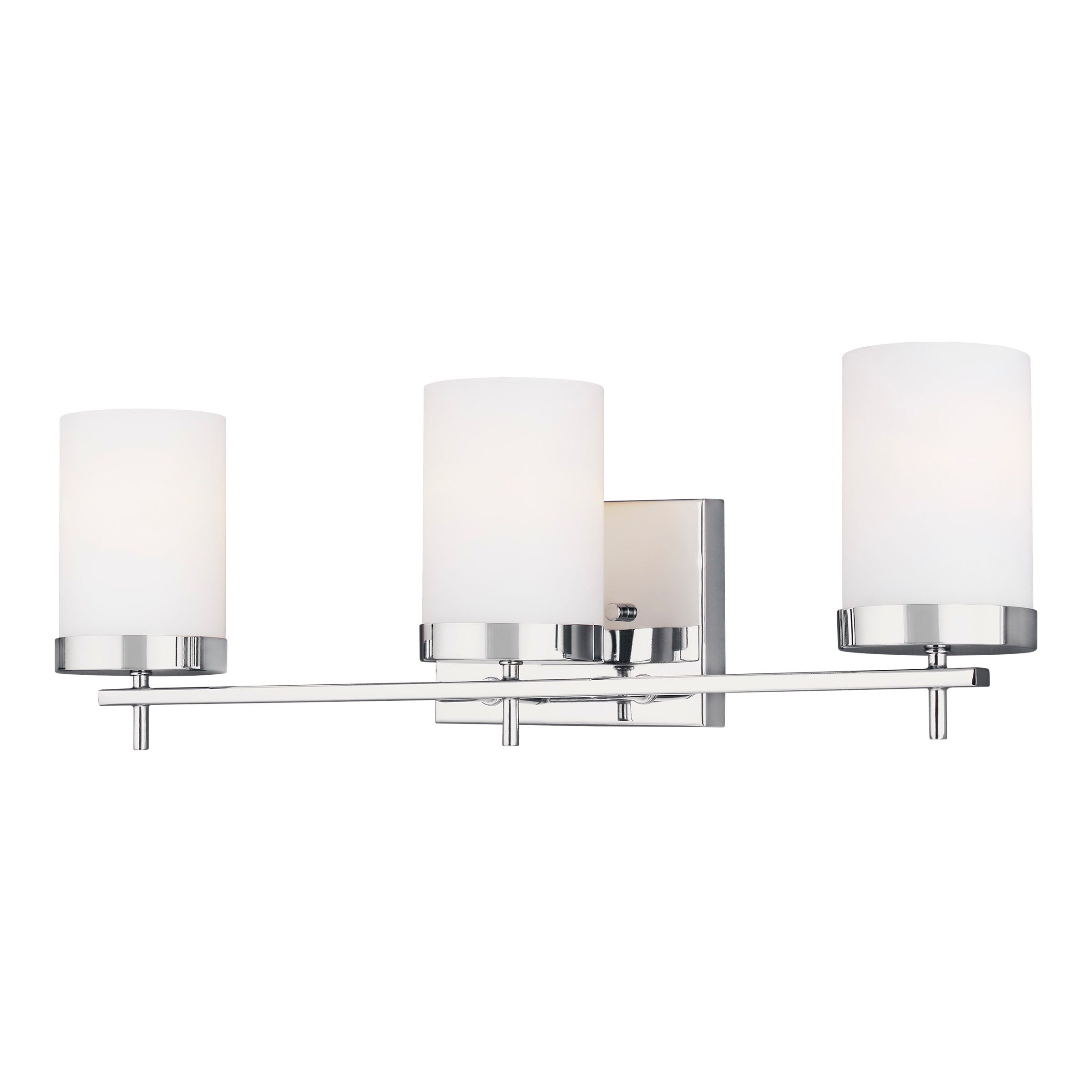 Zire Chrome 3-Light LED Vanity Fixture with Etched Glass
