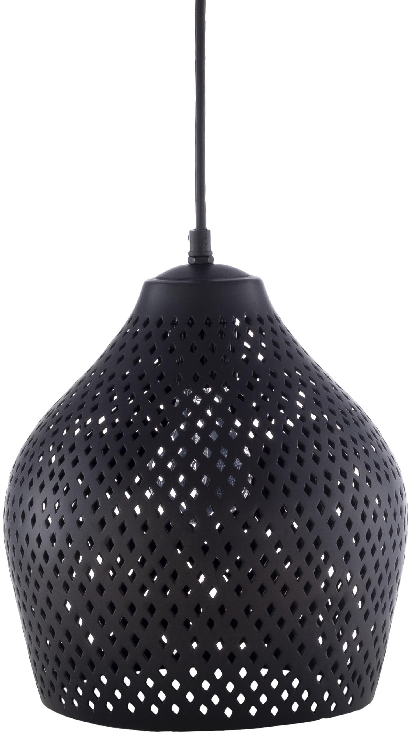 Adelaide Modern Black Metal 1-Light Pendant with Black Shade
