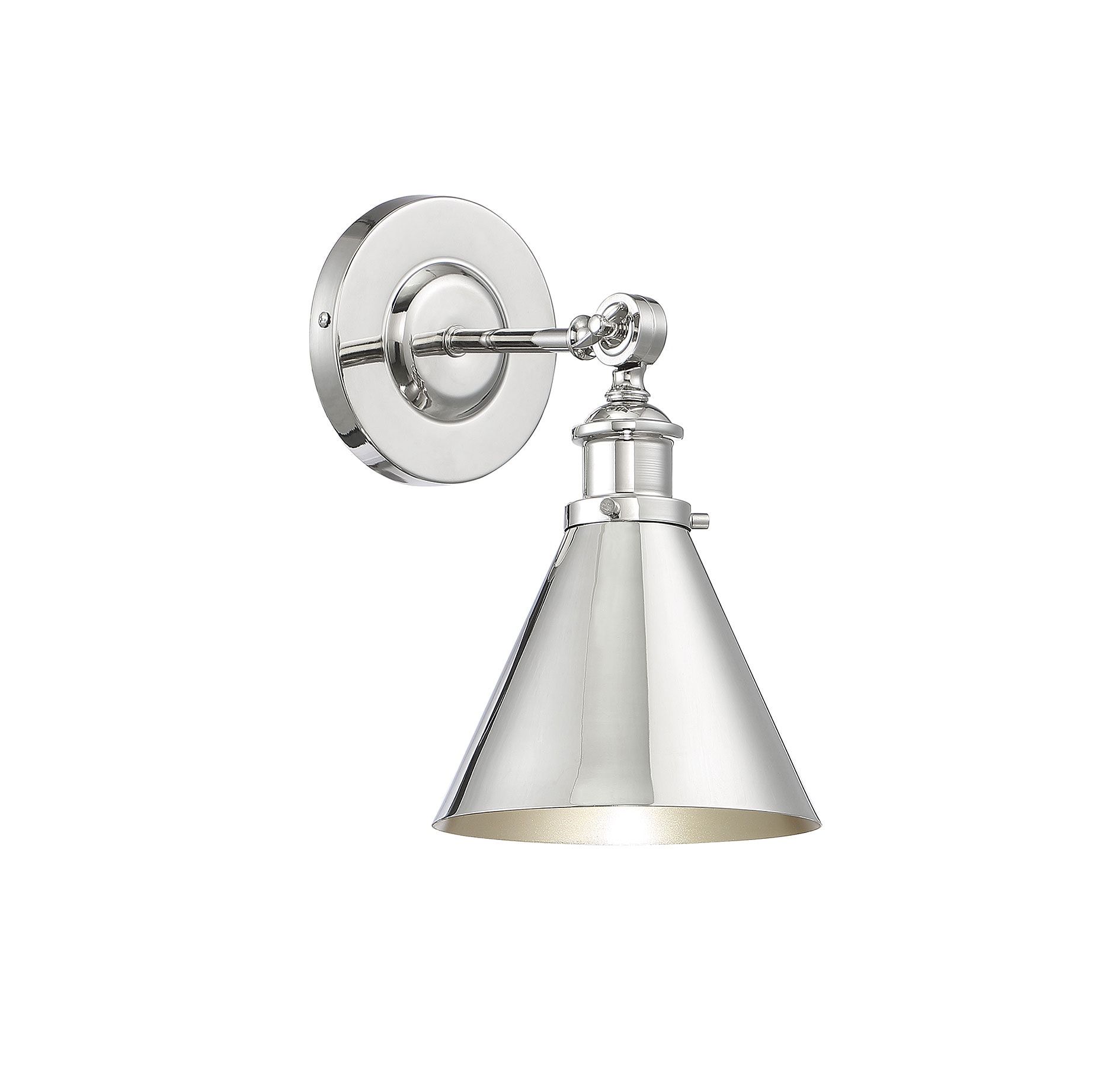 Glenn Polished Nickel 7"x12" Direct Wired Wall Sconce