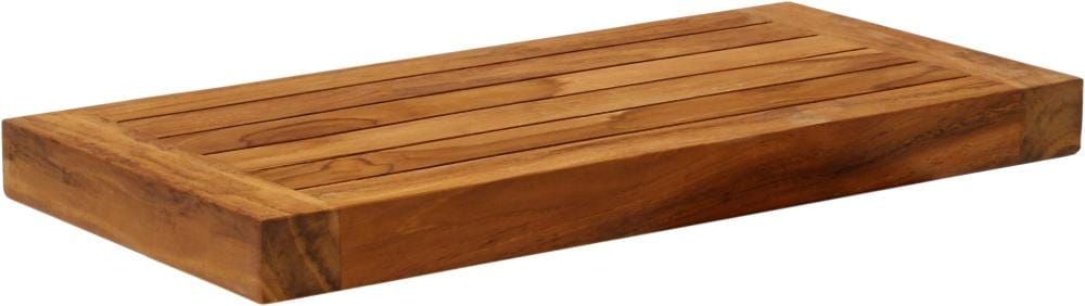 18" Natural Teak Wood Floating Wall Shelf
