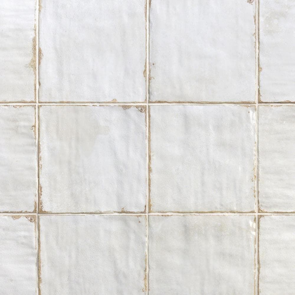 Haven Collection White Polished Ceramic Square Wall Tile