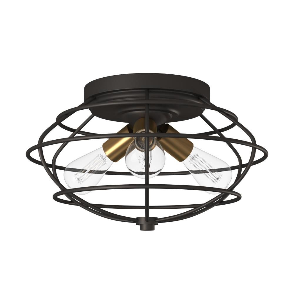 Vintage Bronze Geometric Flush Mount Ceiling Light