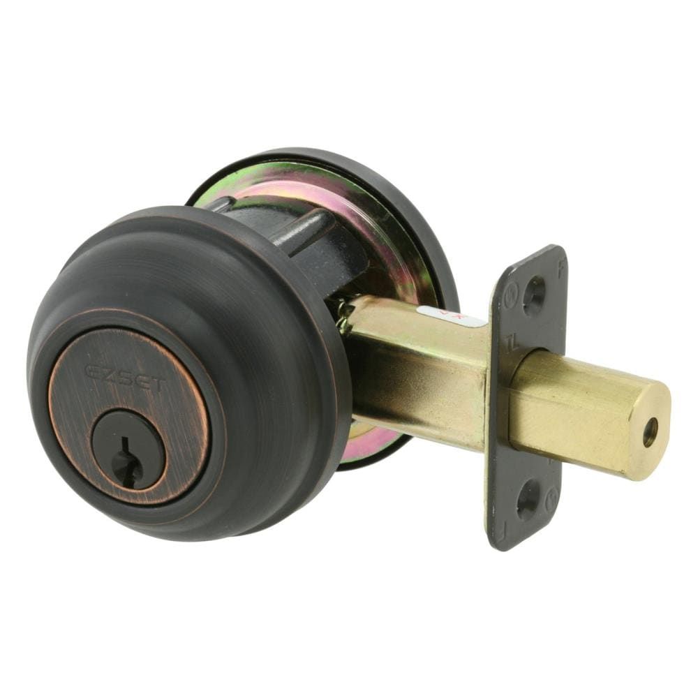 Brushed Brass Single Cylinder Deadbolt for Entry Door