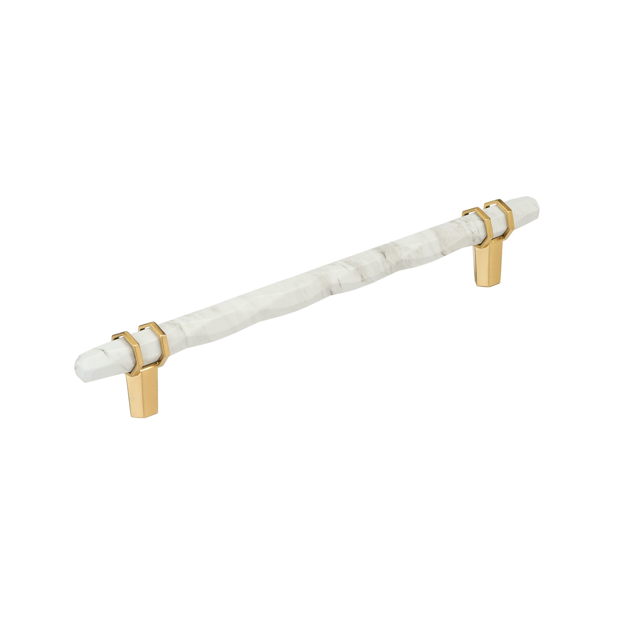 Marble White and Champagne Bronze 8" Cabinet Pull