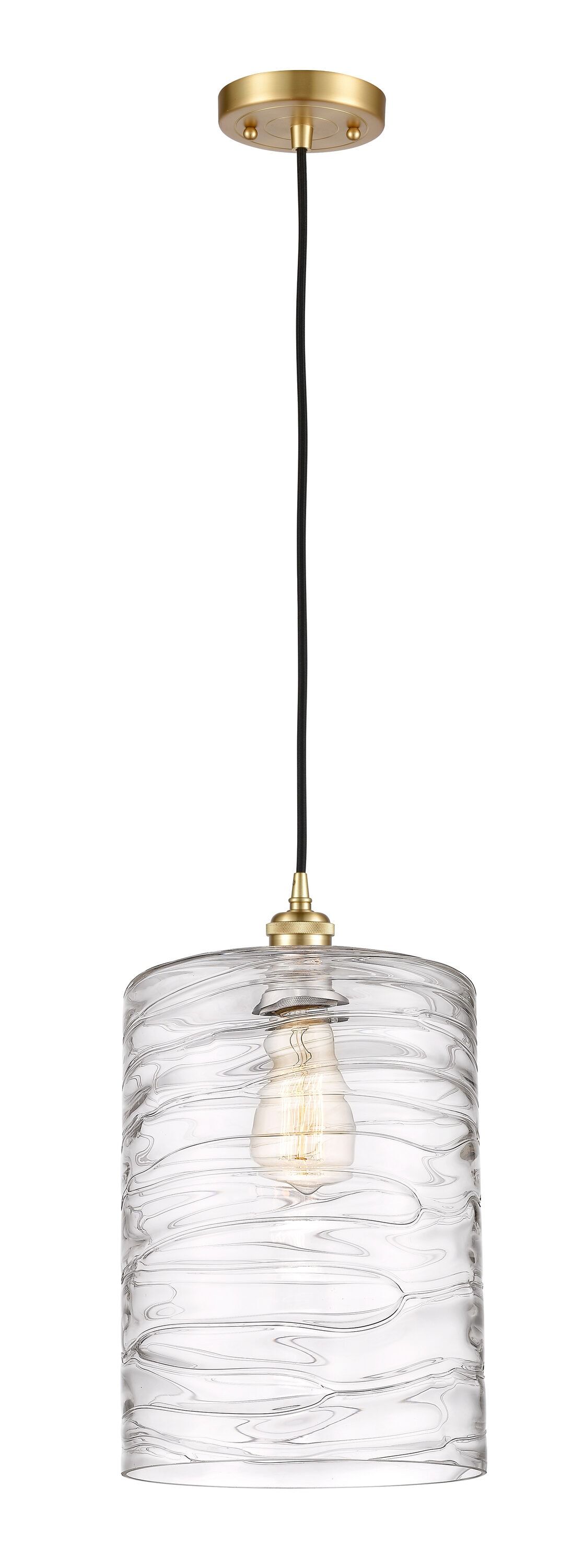 Ballston 14'' Gold Mini Drum Pendant with Glass Shade
