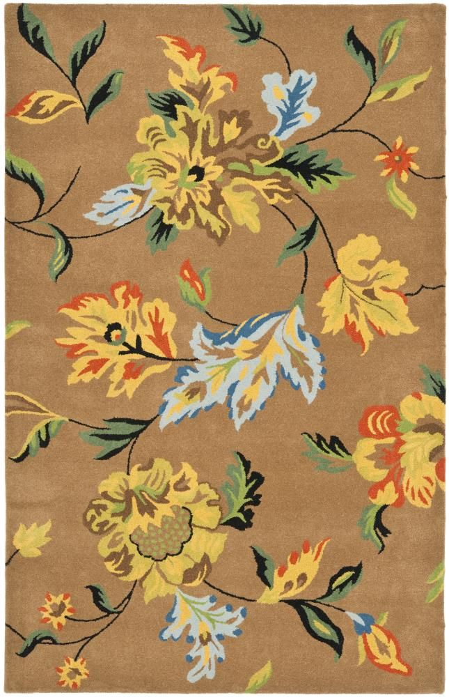 Blue Tufted Handmade Washable Wool Rectangular Rug, 5' x 8'