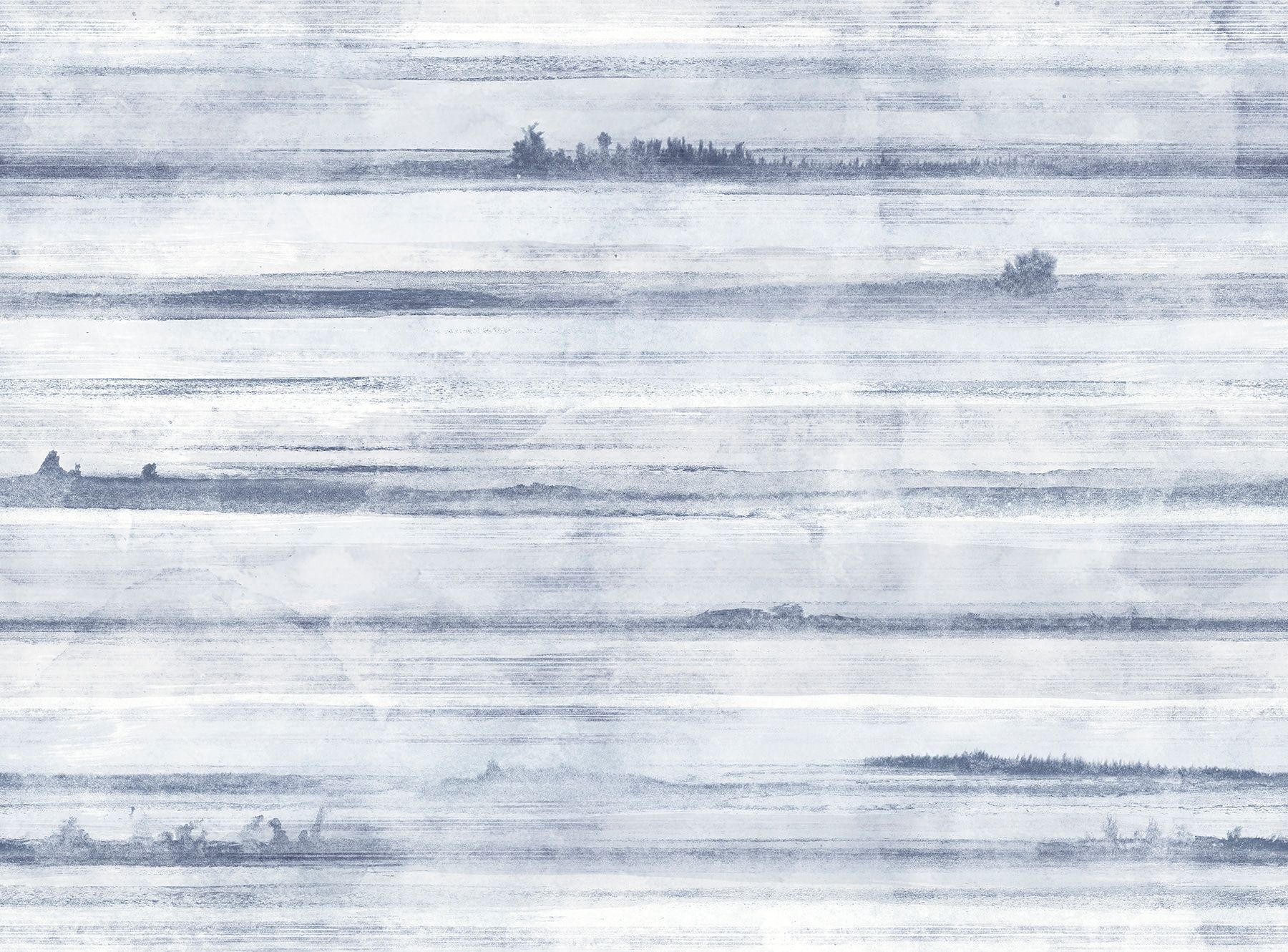 Ocean Blue and White Striped Washable Wall Mural