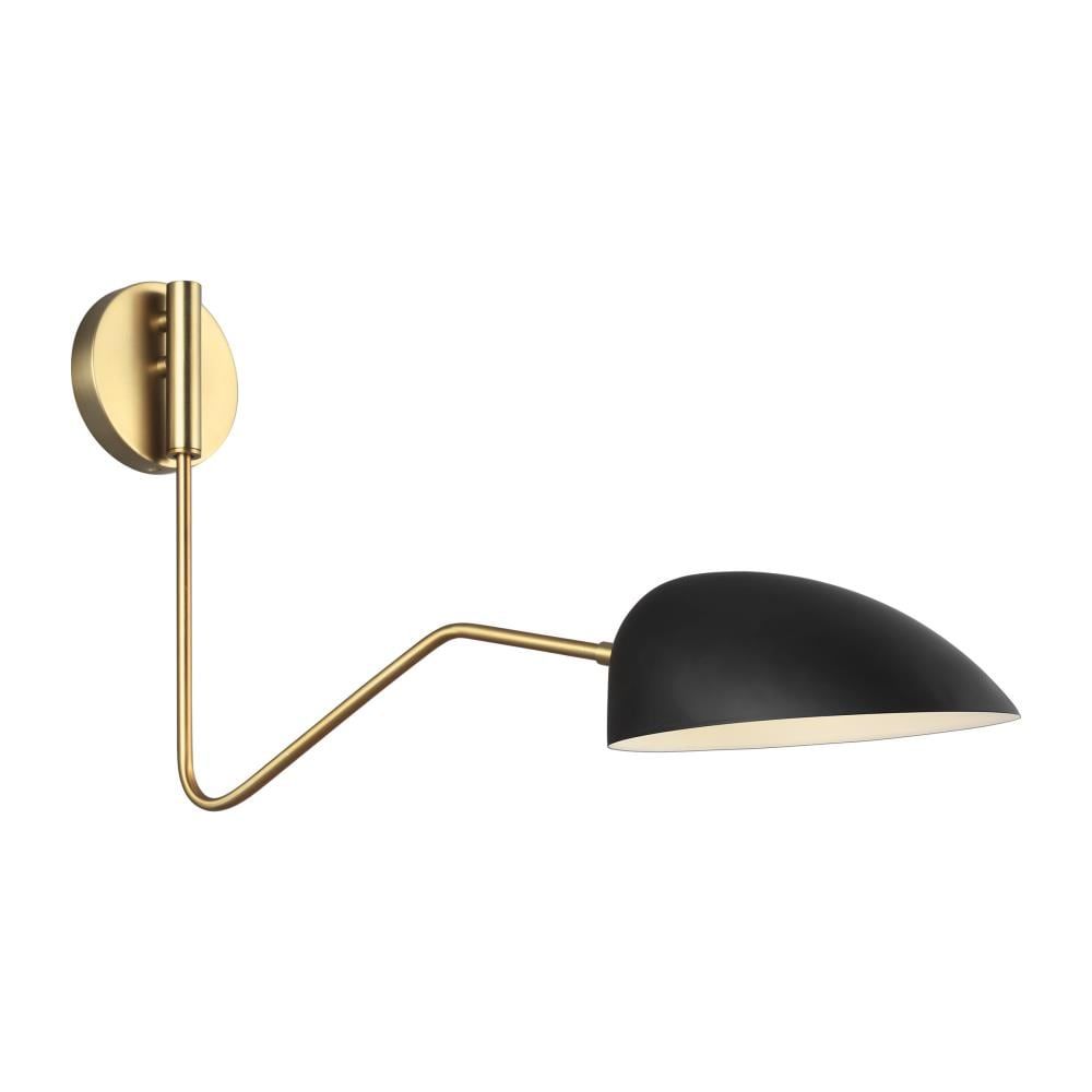 Midnight Black Steel Swing Arm Sconce - Direct Wired