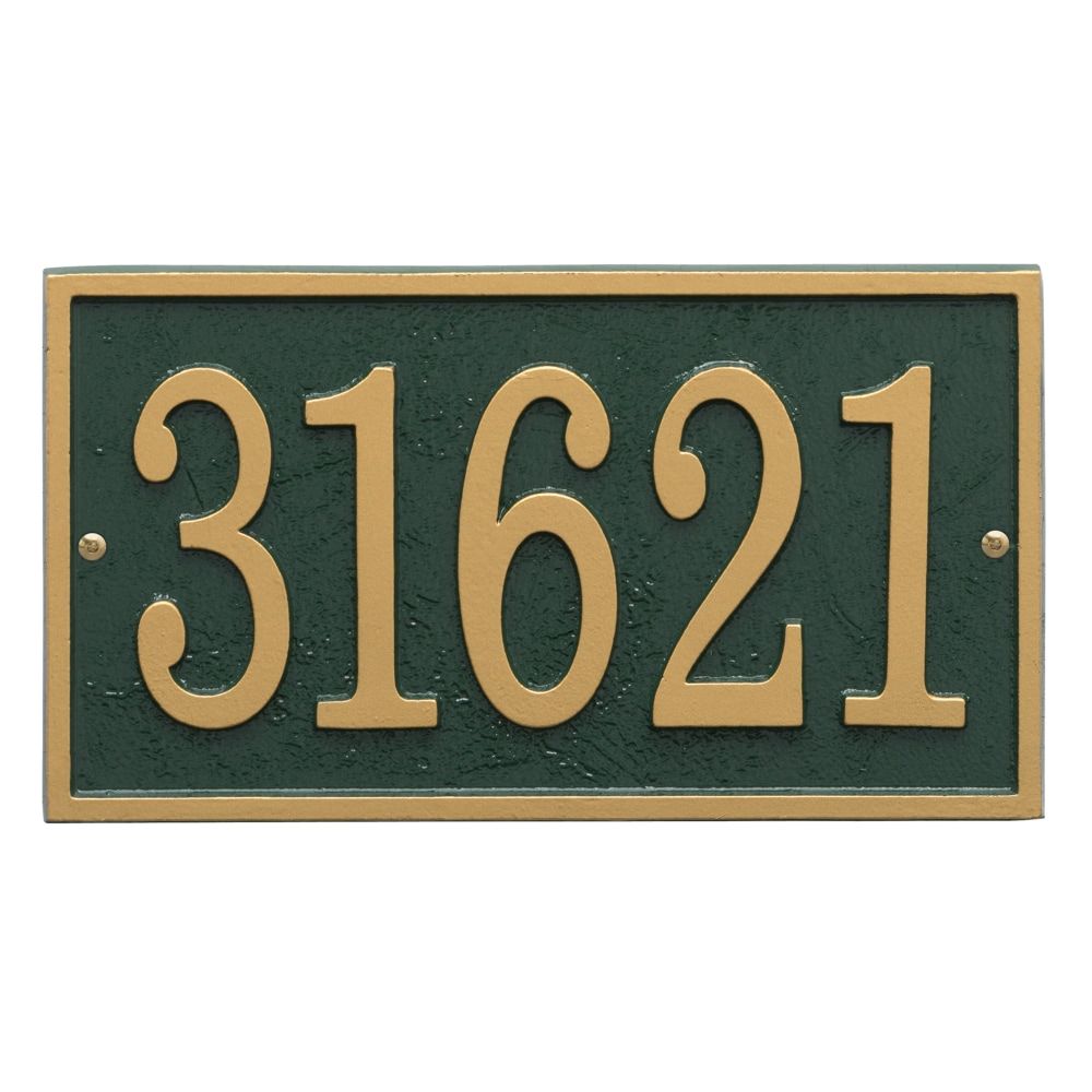 Green and Gold Aluminum Rectangle Address Plaque