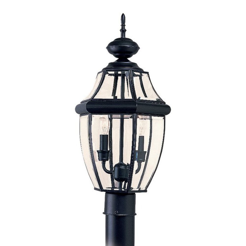 Lancaster Black 21.5'' Outdoor Post Lantern with Clear Glass