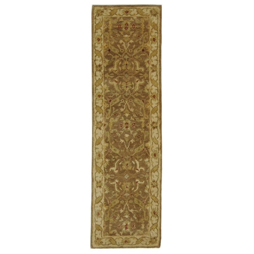 Antiquity Elegance Brown & Gold Hand-Tufted Wool Runner Rug